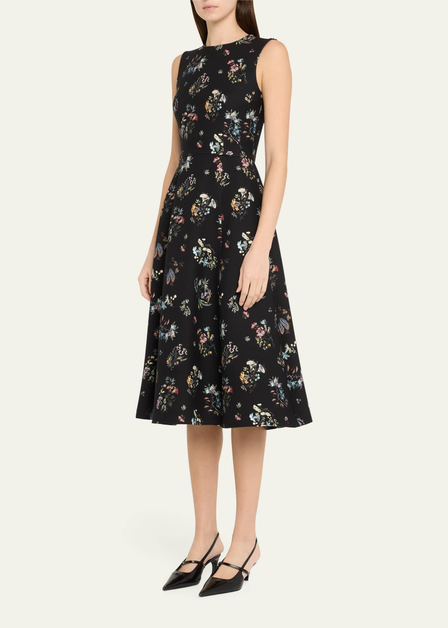 Adam Lippes Eloise Floral-Print Sleeveless Midi Dress Image 4 of 5