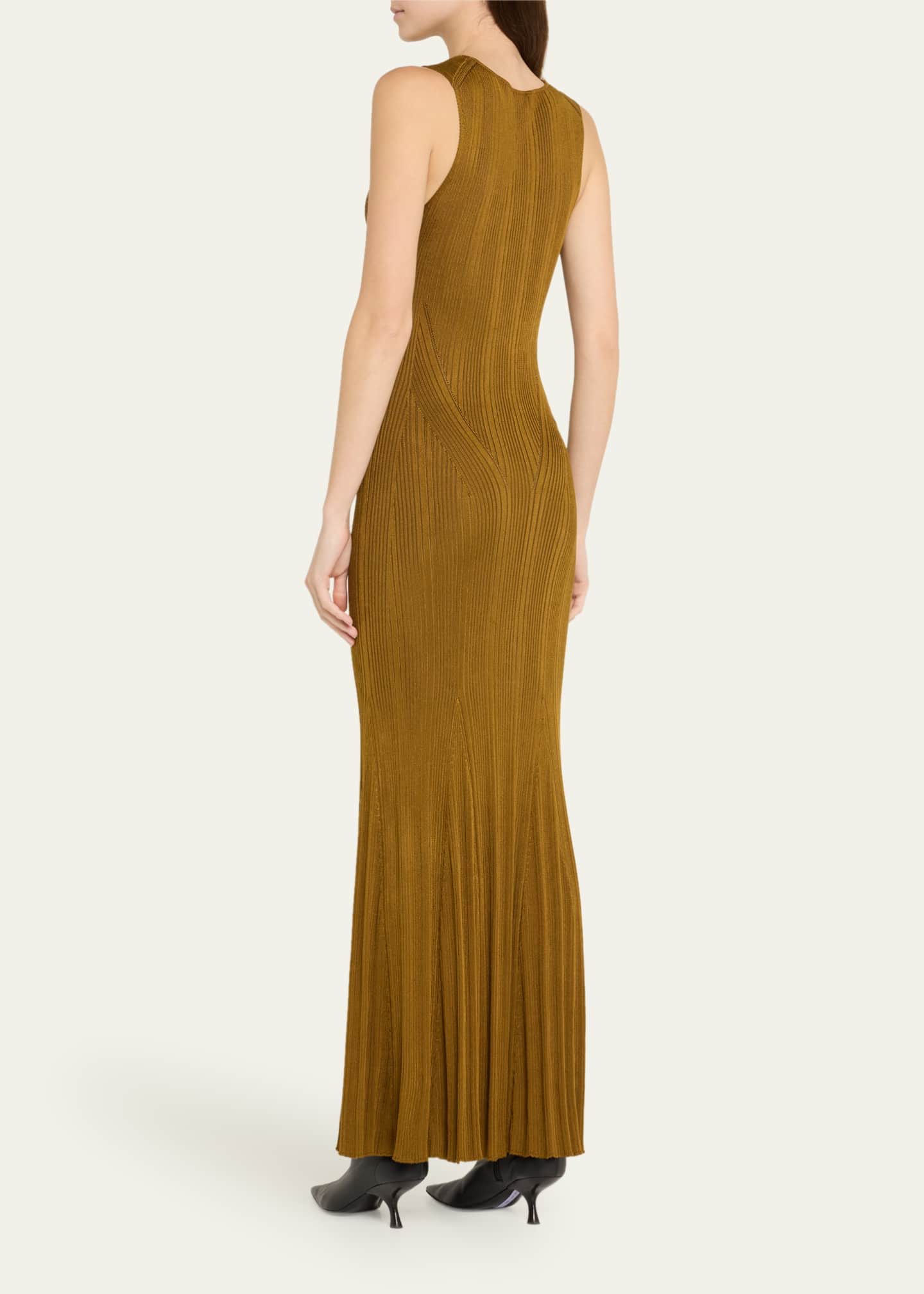 Adam Lippes Silk Engineered Rib Sleeveless Maxi Dress Image 3 of 5