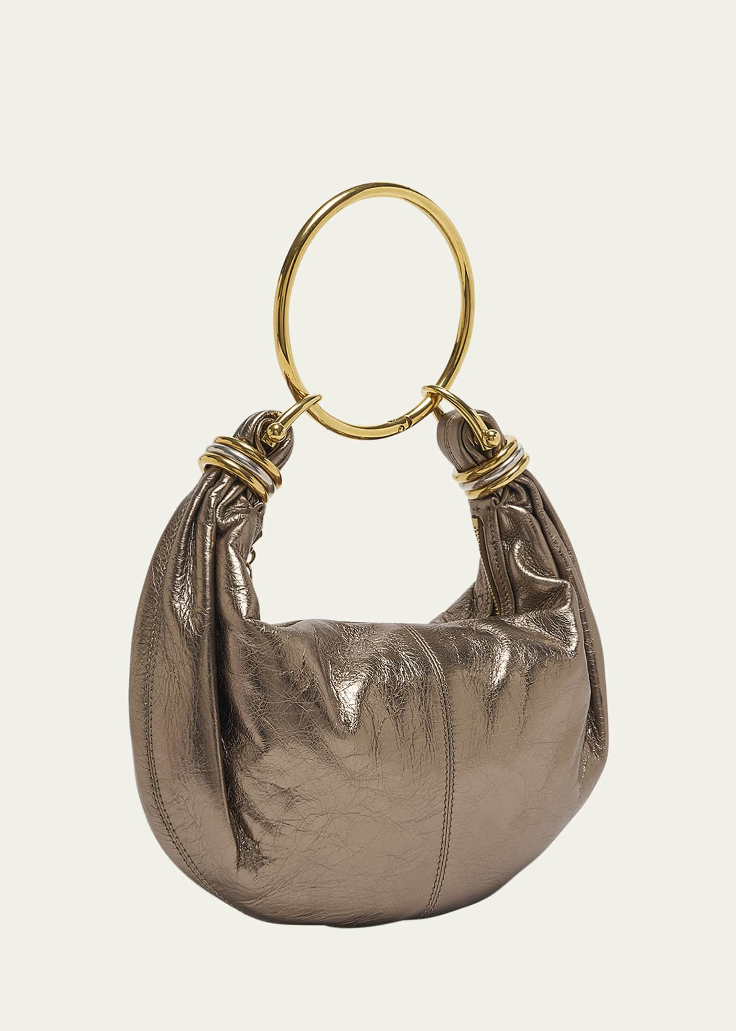 Chloe Bracelet Top-Handle Bag in Metallic Calfskin Image 3 of 6