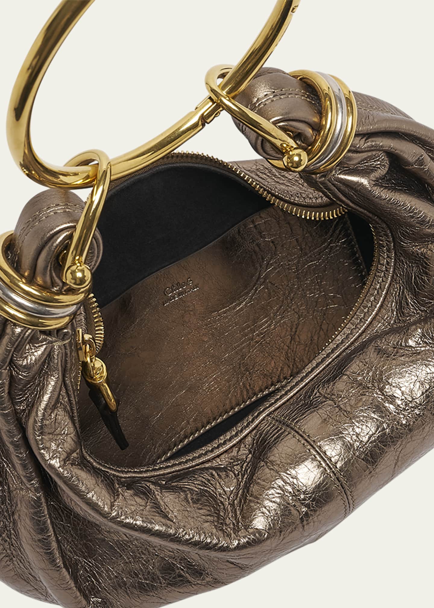 Chloe Bracelet Top-Handle Bag in Metallic Calfskin Image 4 of 6