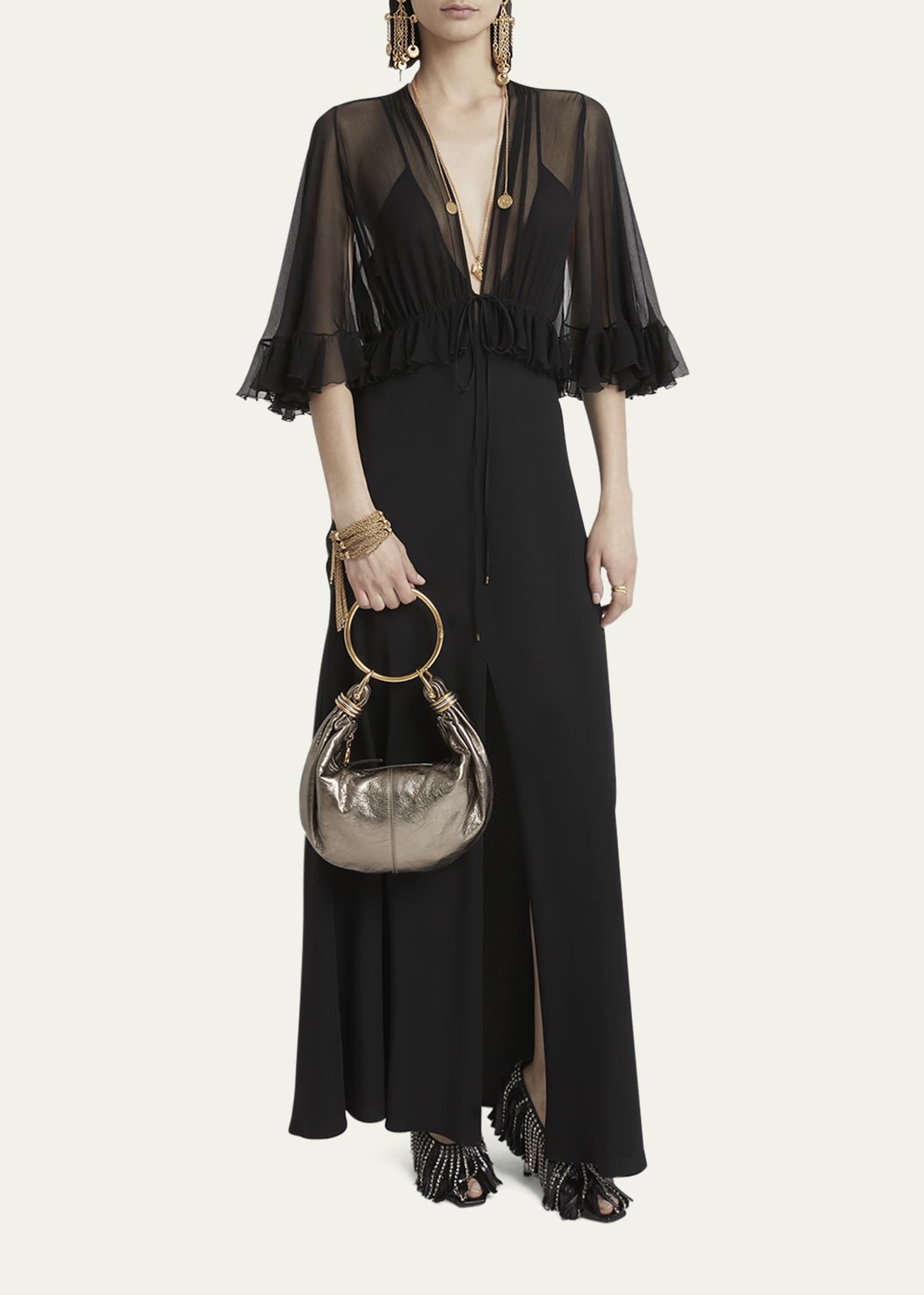Chloe Bracelet Top-Handle Bag in Metallic Calfskin Image 5 of 6