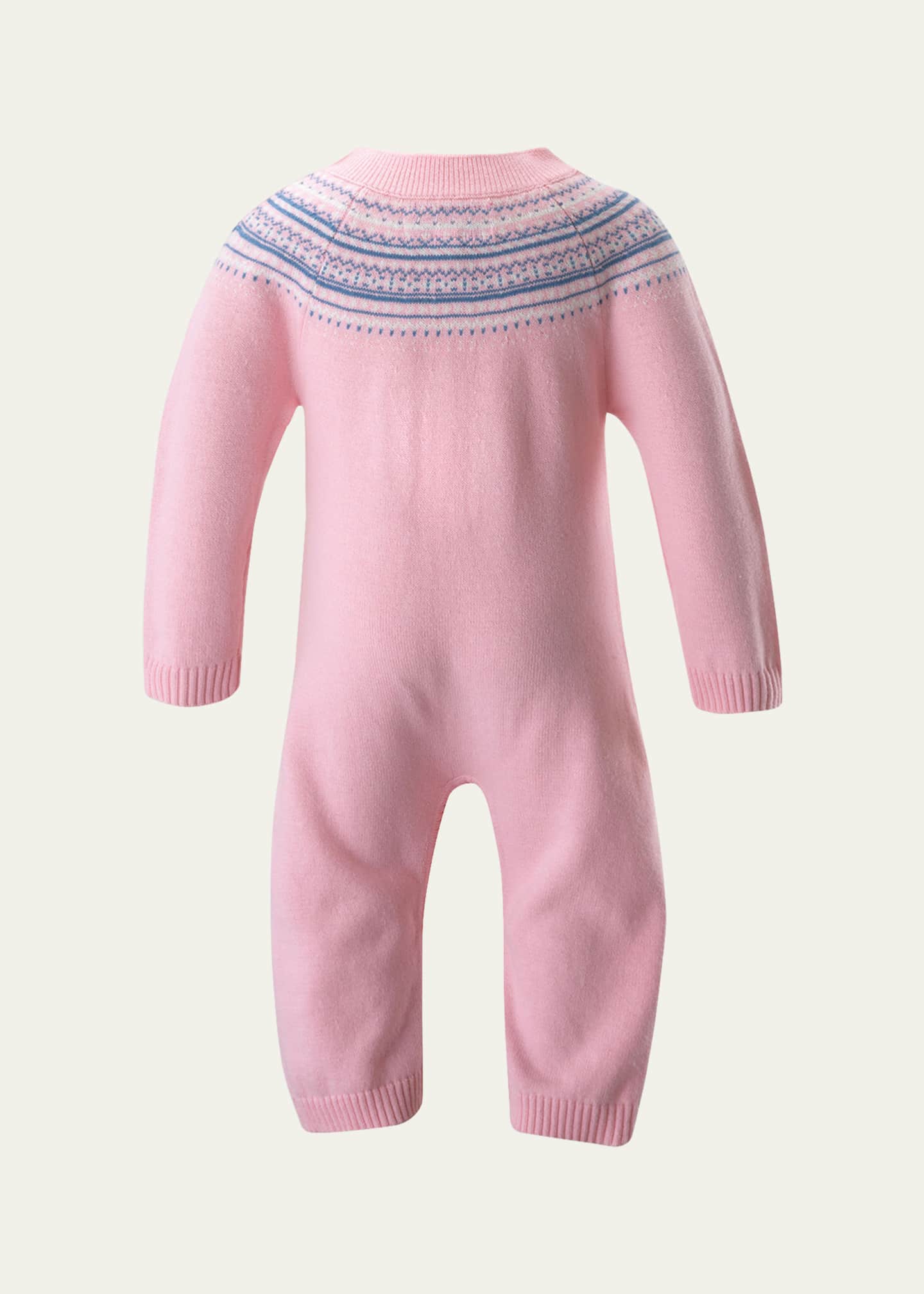 Rachel Riley Girl's Fairisle-Trim Knit Playsuit, Size 3M-24M Image 2 of 2