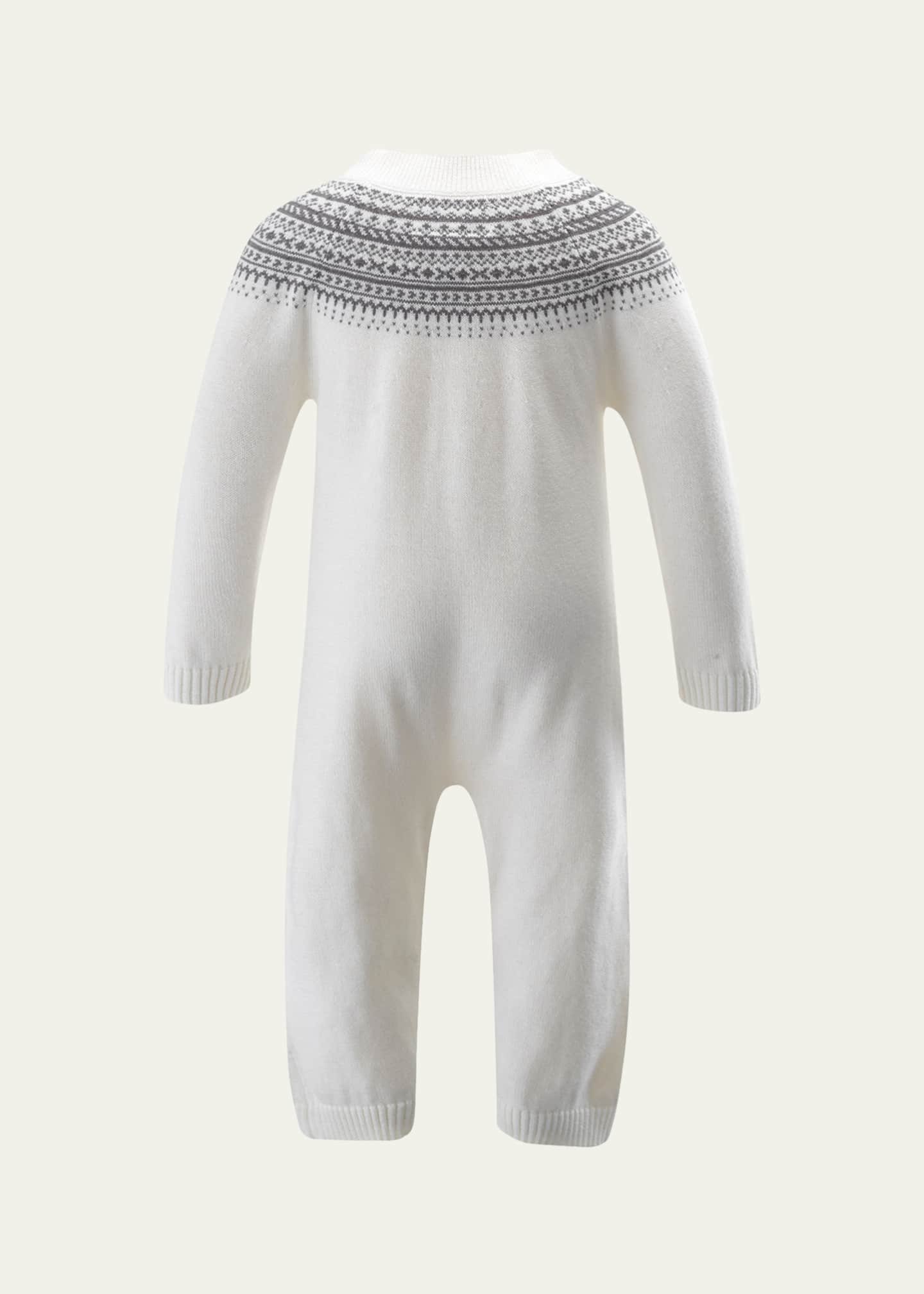 Rachel Riley Boy's Fairisle-Trim Knit Playsuit, Size 3M-24M Image 2 of 2