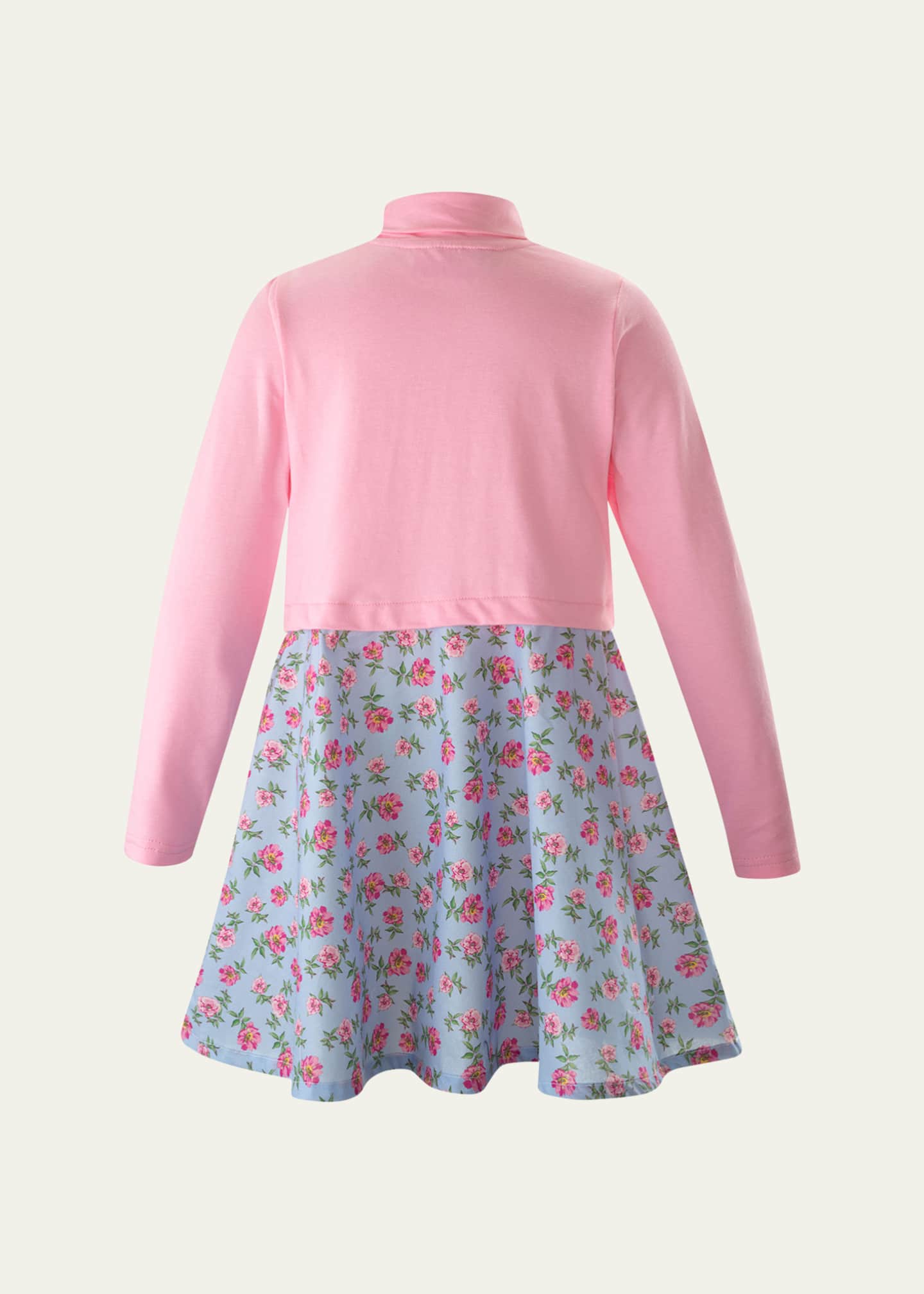 Rachel Riley Girl's Floral-Print Jersey Turtle Neck Dress, Size 2-14 ...