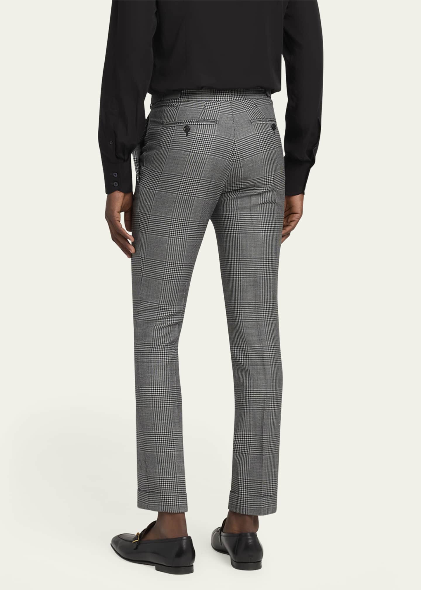 TOM FORD Men's Dyllan Wool Check Trousers Image 3 of 5