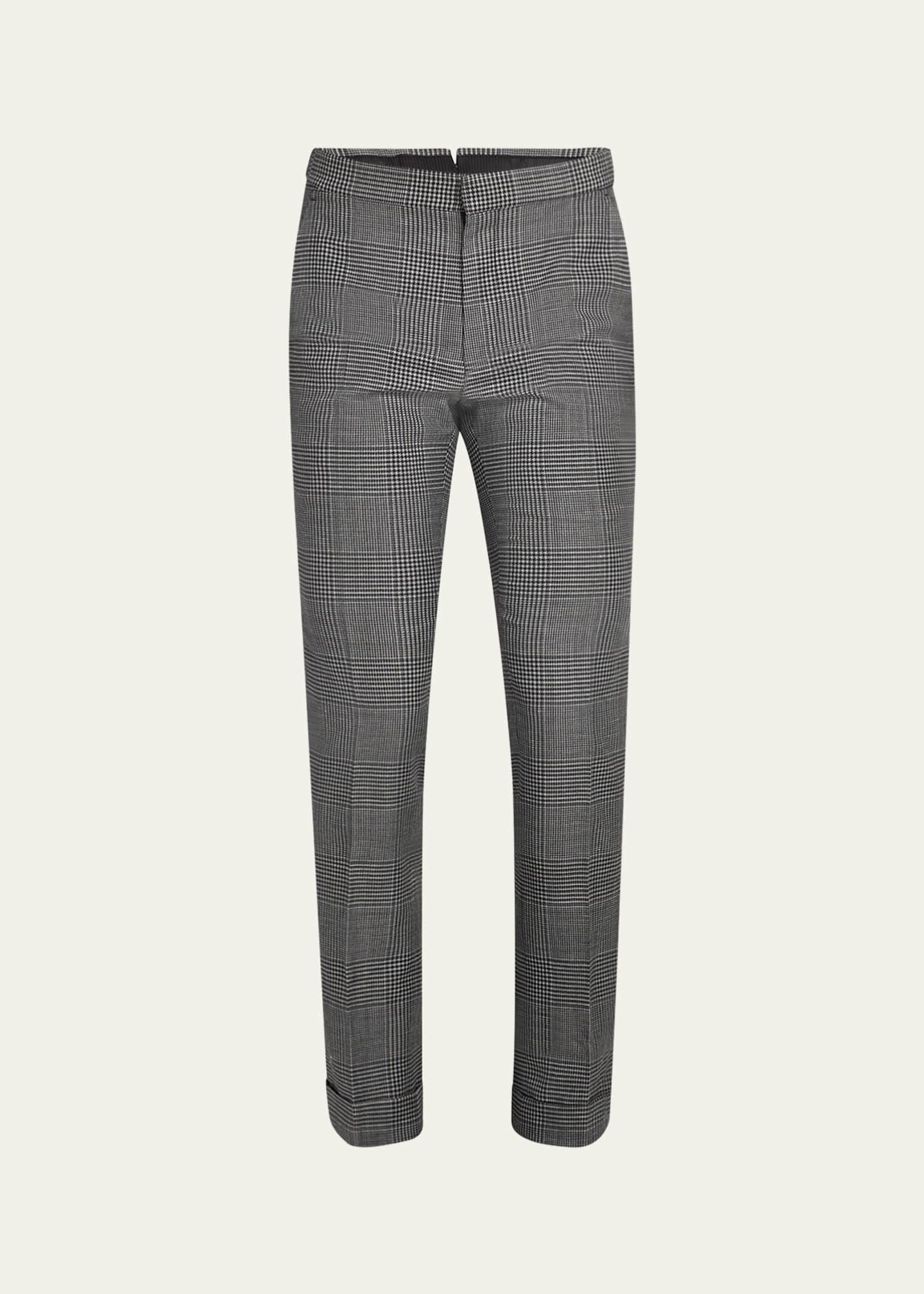 TOM FORD Men's Dyllan Wool Check Trousers Image 1 of 5