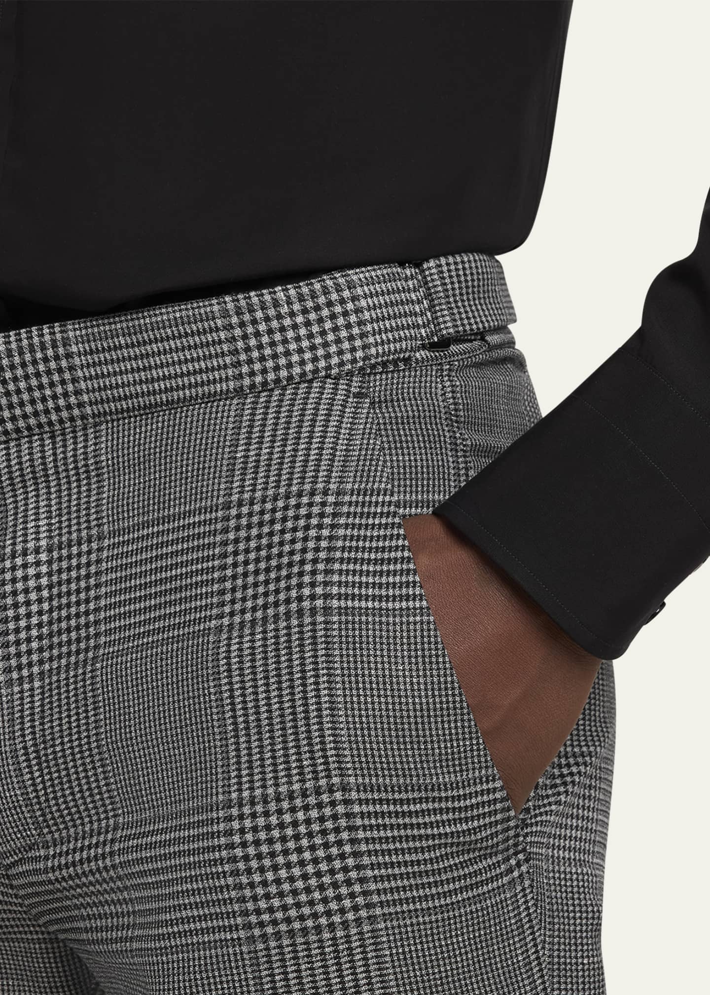 TOM FORD Men's Dyllan Wool Check Trousers Image 5 of 5