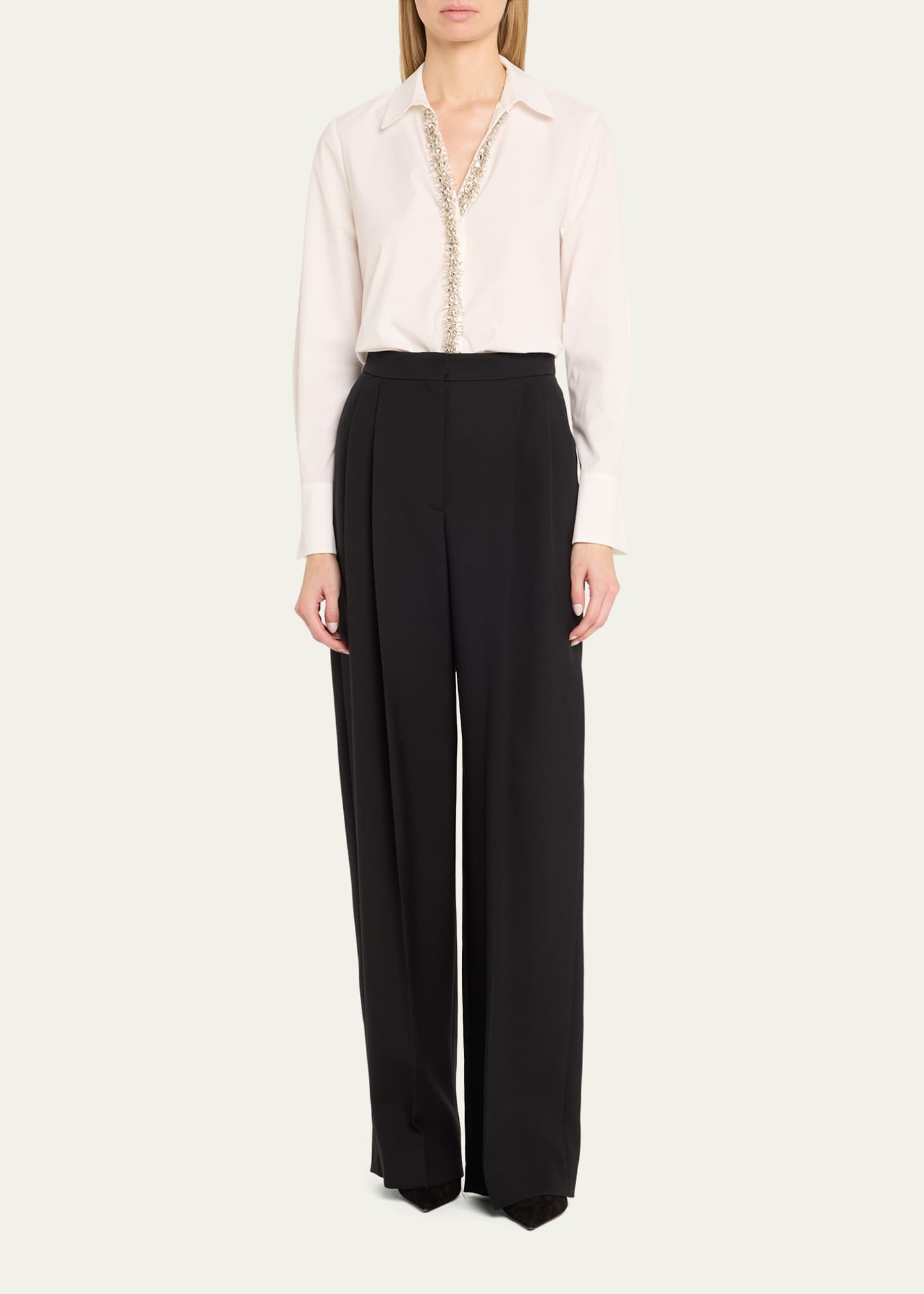 Kobi Halperin Gabbay Embellished Button-Down Blouse Image 2 of 5
