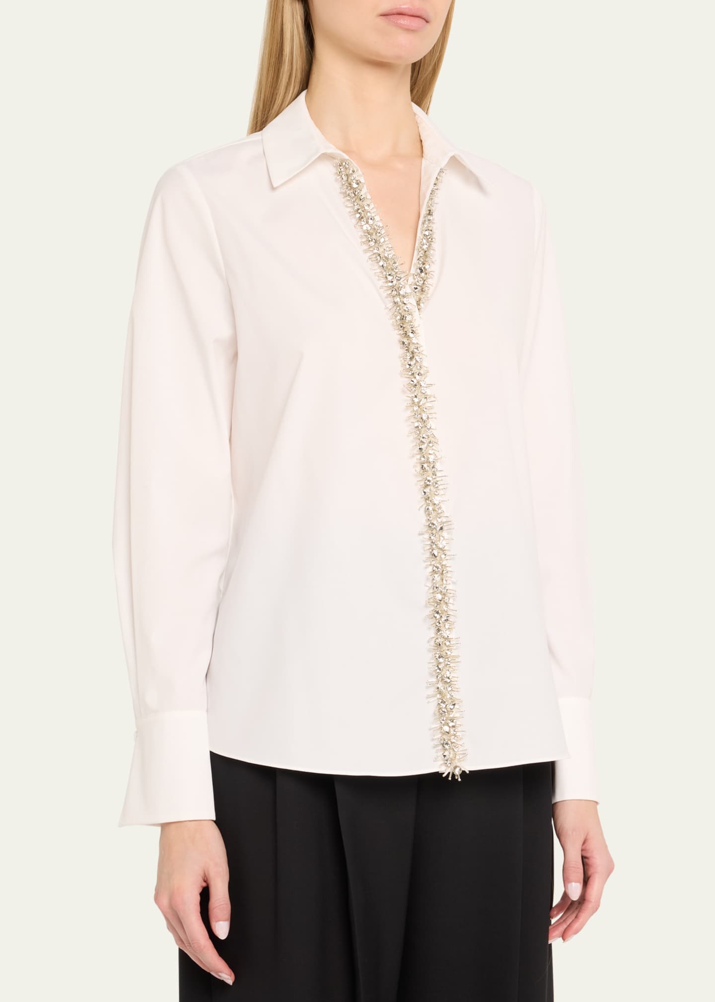 Kobi Halperin Gabbay Embellished Button-Down Blouse Image 4 of 5