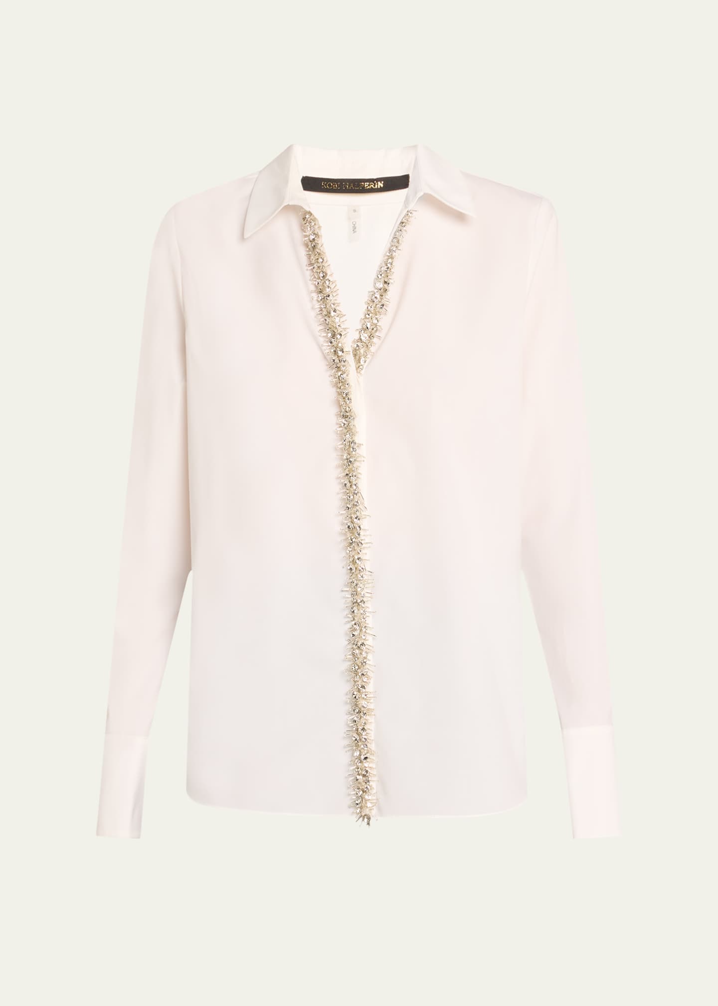 Kobi Halperin Gabbay Embellished Button-Down Blouse Image 1 of 5