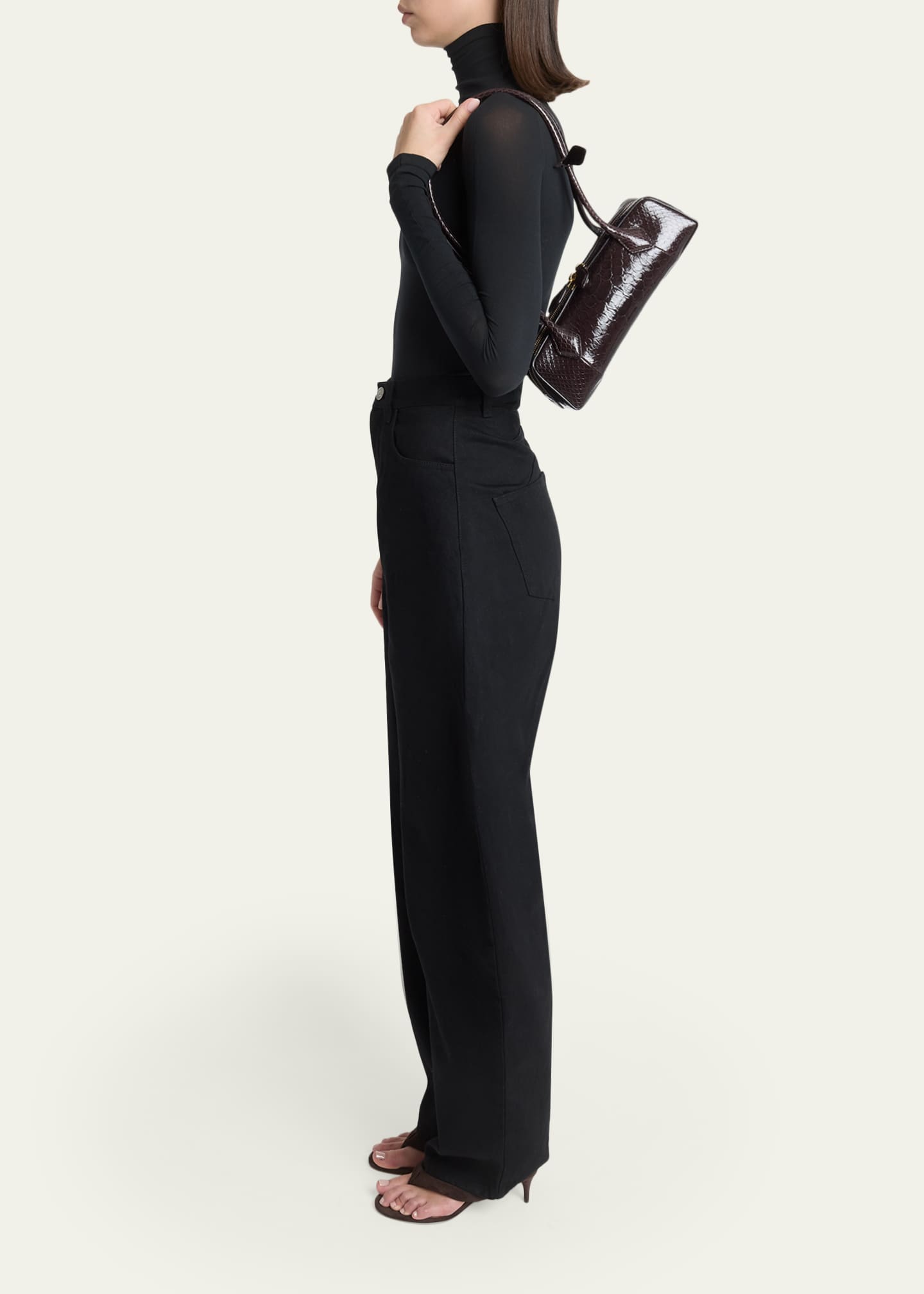 ALAIA Le Teckel Small Lizard Shoulder Bag - Bergdorf Goodman