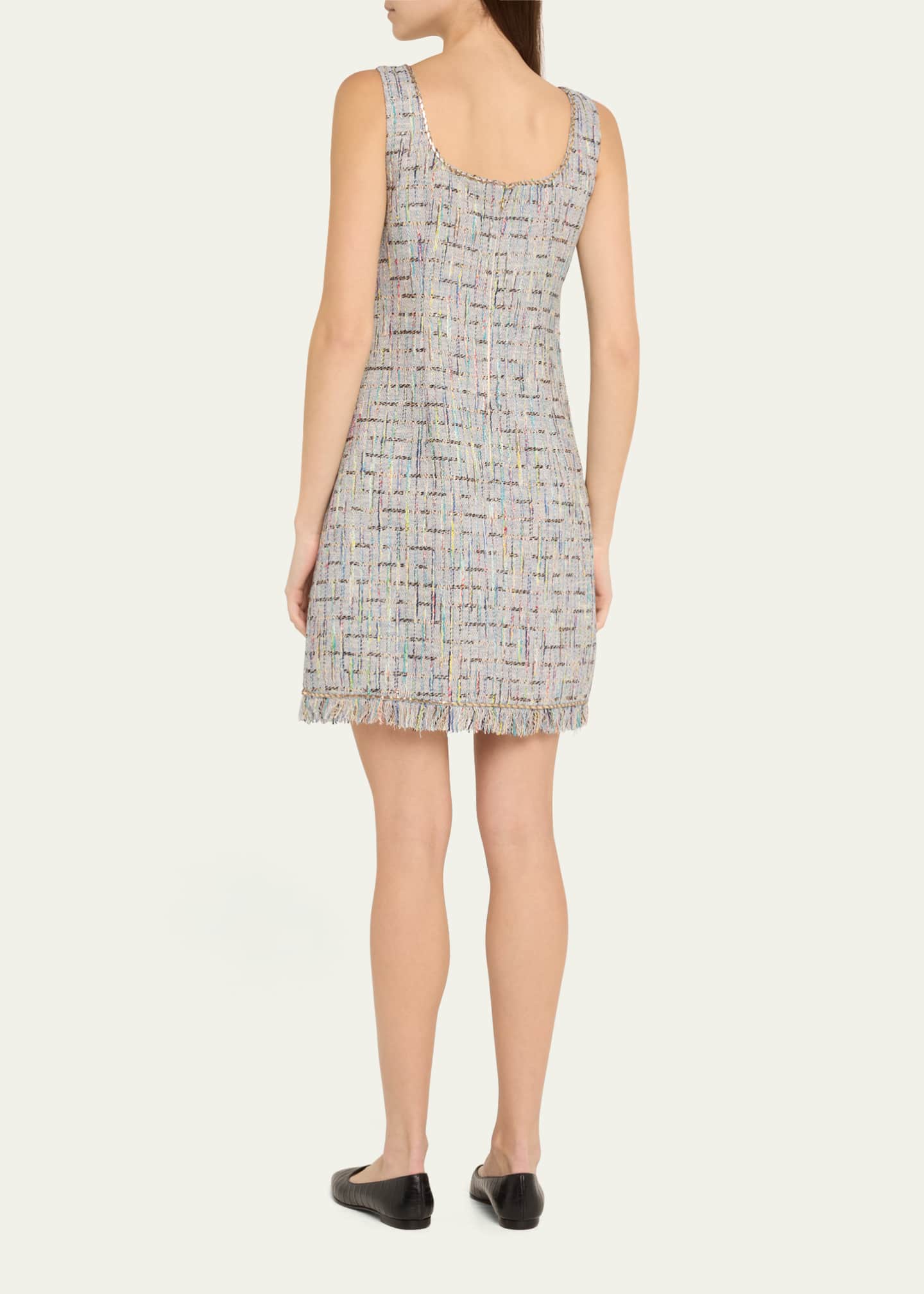 Kobi Halperin Novi Sleeveless Fringe-Trim Tweed Mini Dress Image 3 of 5