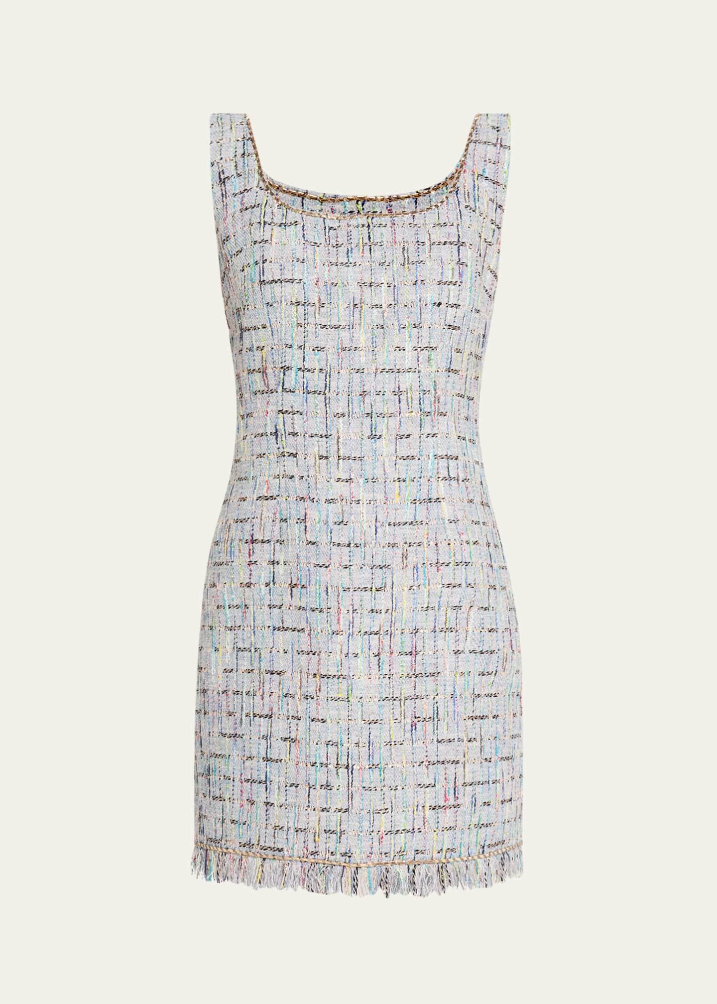 Kobi Halperin Novi Sleeveless Fringe-Trim Tweed Mini Dress Image 1 of 5