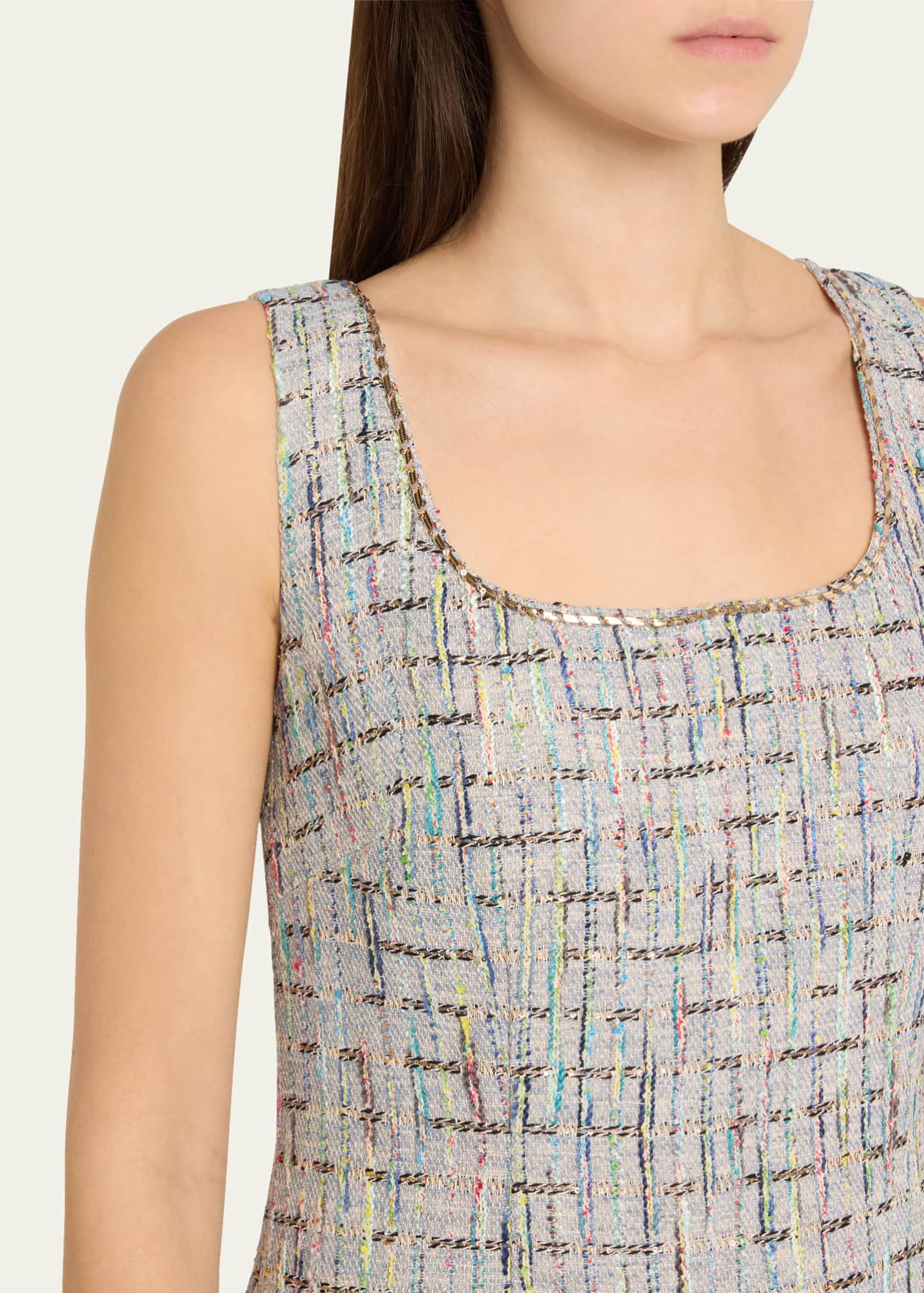 Kobi Halperin Novi Sleeveless Fringe-Trim Tweed Mini Dress Image 5 of 5