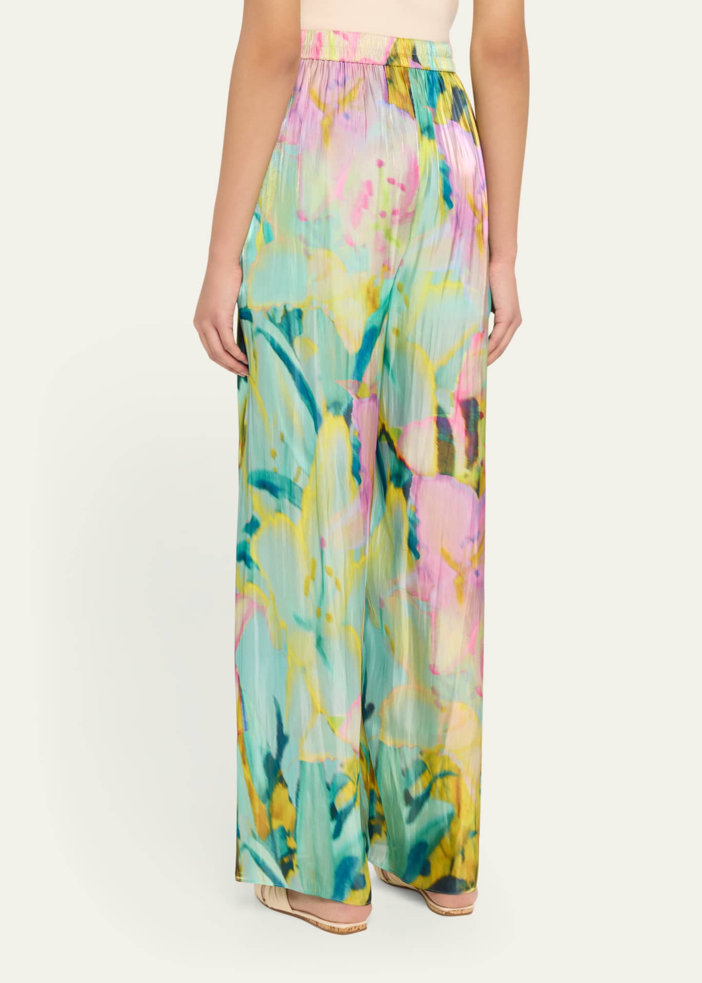 Kobi Halperin Loretta Wide-Leg Metallic Satin Pants Image 3 of 5