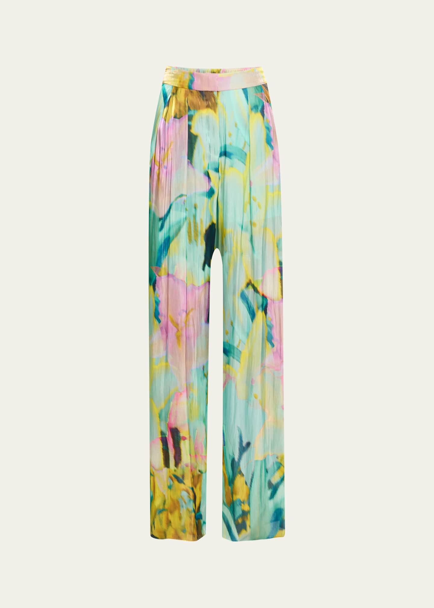 Kobi Halperin Loretta Wide-Leg Metallic Satin Pants Image 1 of 5