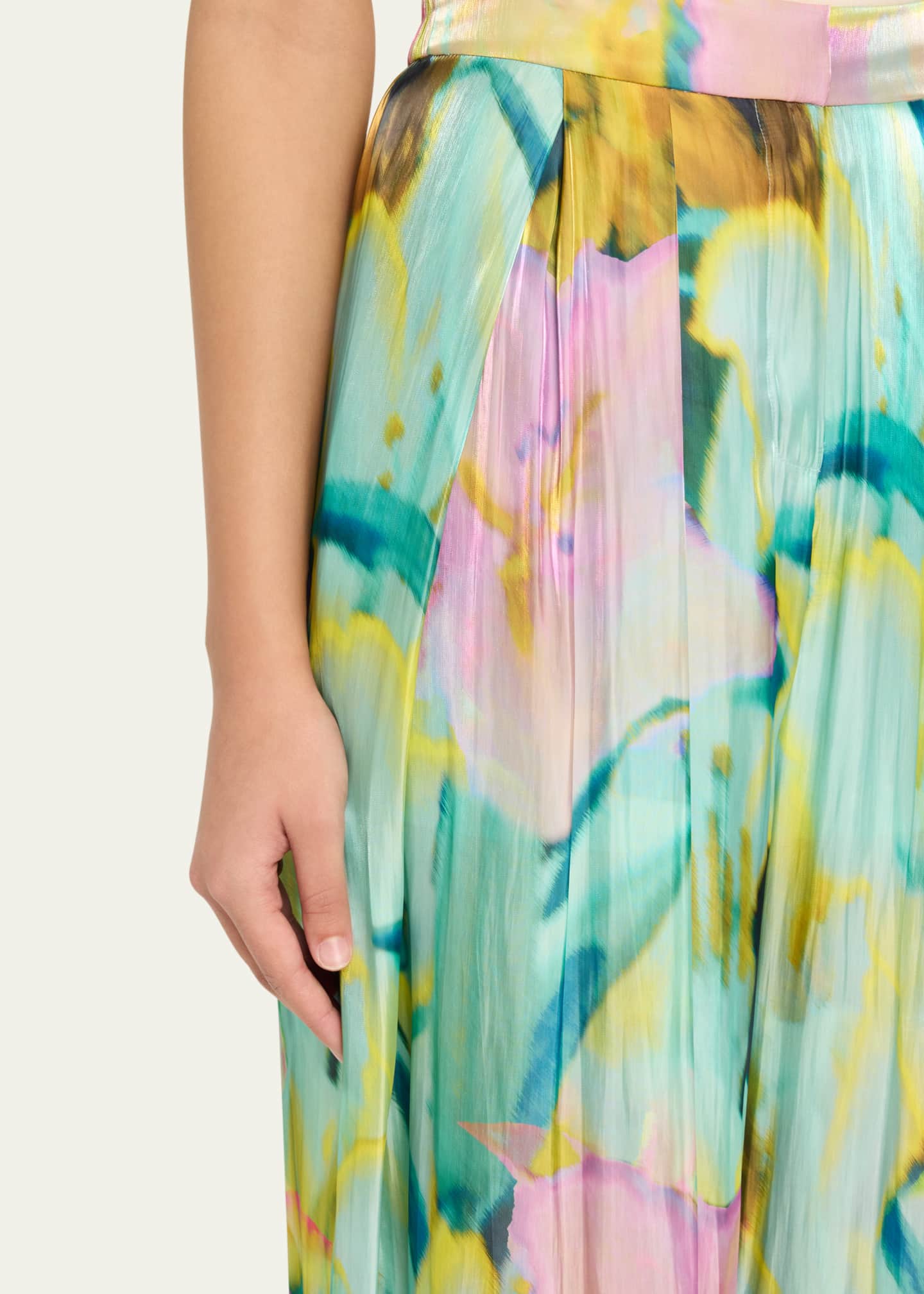Kobi Halperin Loretta Wide-Leg Metallic Satin Pants Image 5 of 5