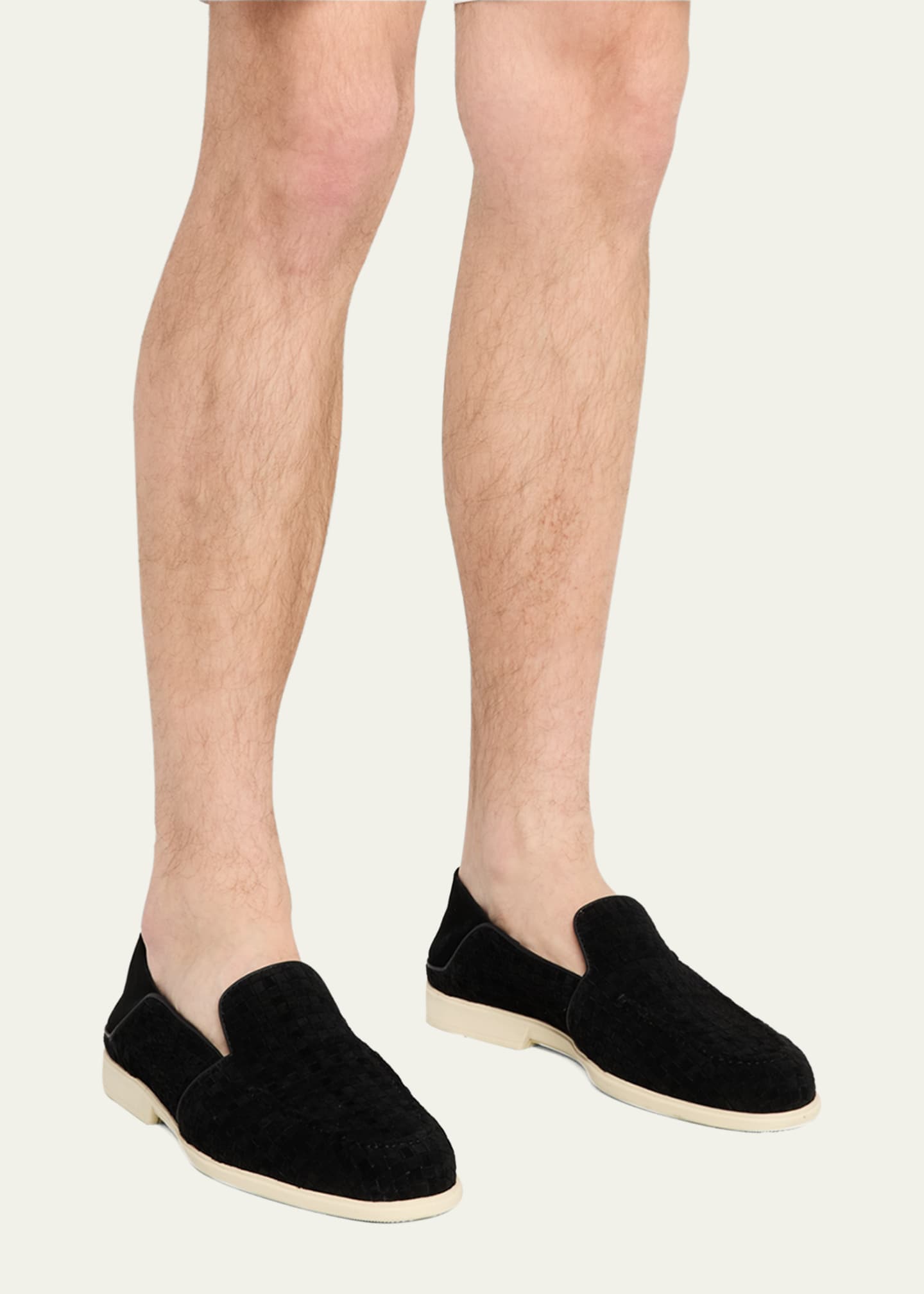 Santoni Men's Theo Woven Suede Loafers Image 2 of 6