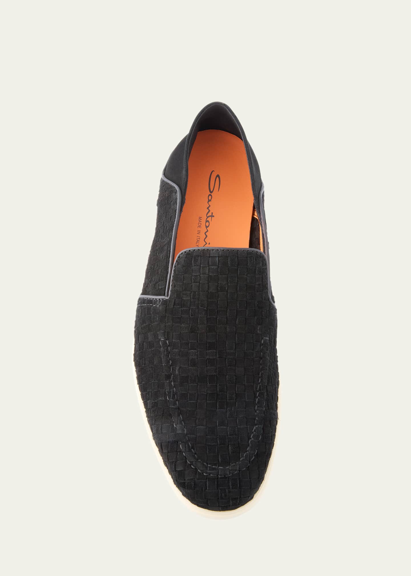 Santoni Men's Theo Woven Suede Loafers Image 6 of 6