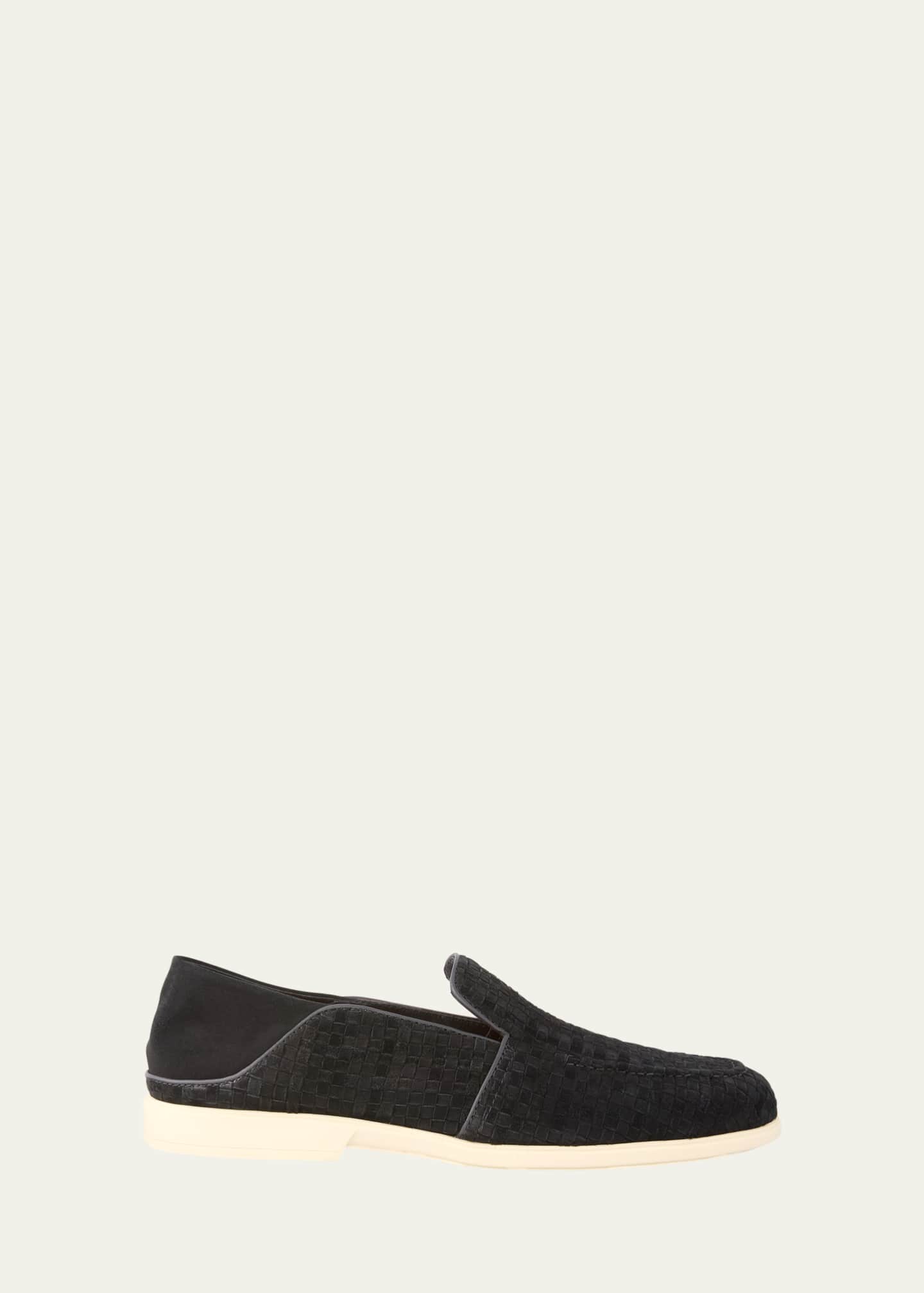 Santoni Men's Theo Woven Suede Loafers Image 1 of 6