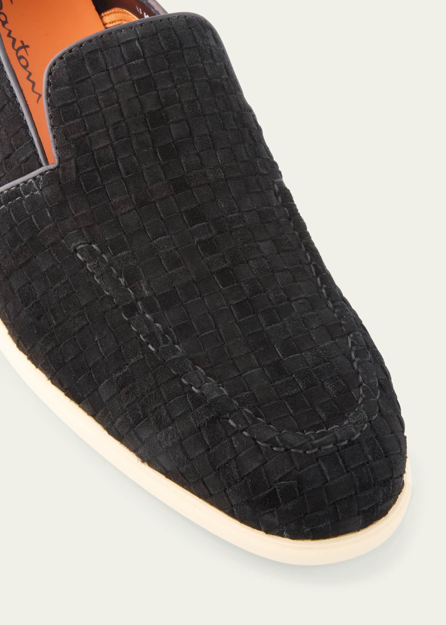 Santoni Men's Theo Woven Suede Loafers Image 5 of 6