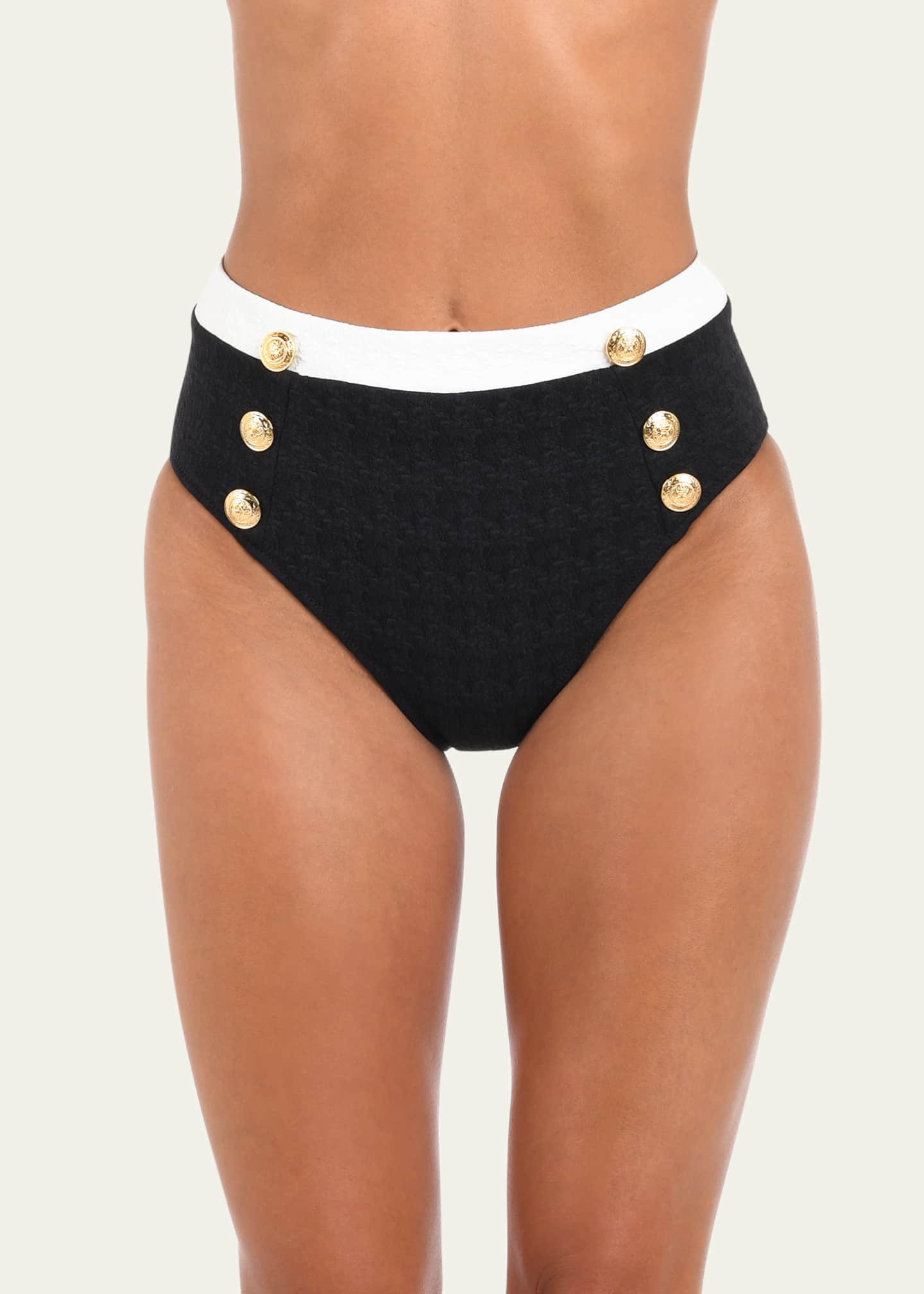 L'Agence Vanessa Colorblock Chic High-Waist Bikini Bottoms Image 4 of 4