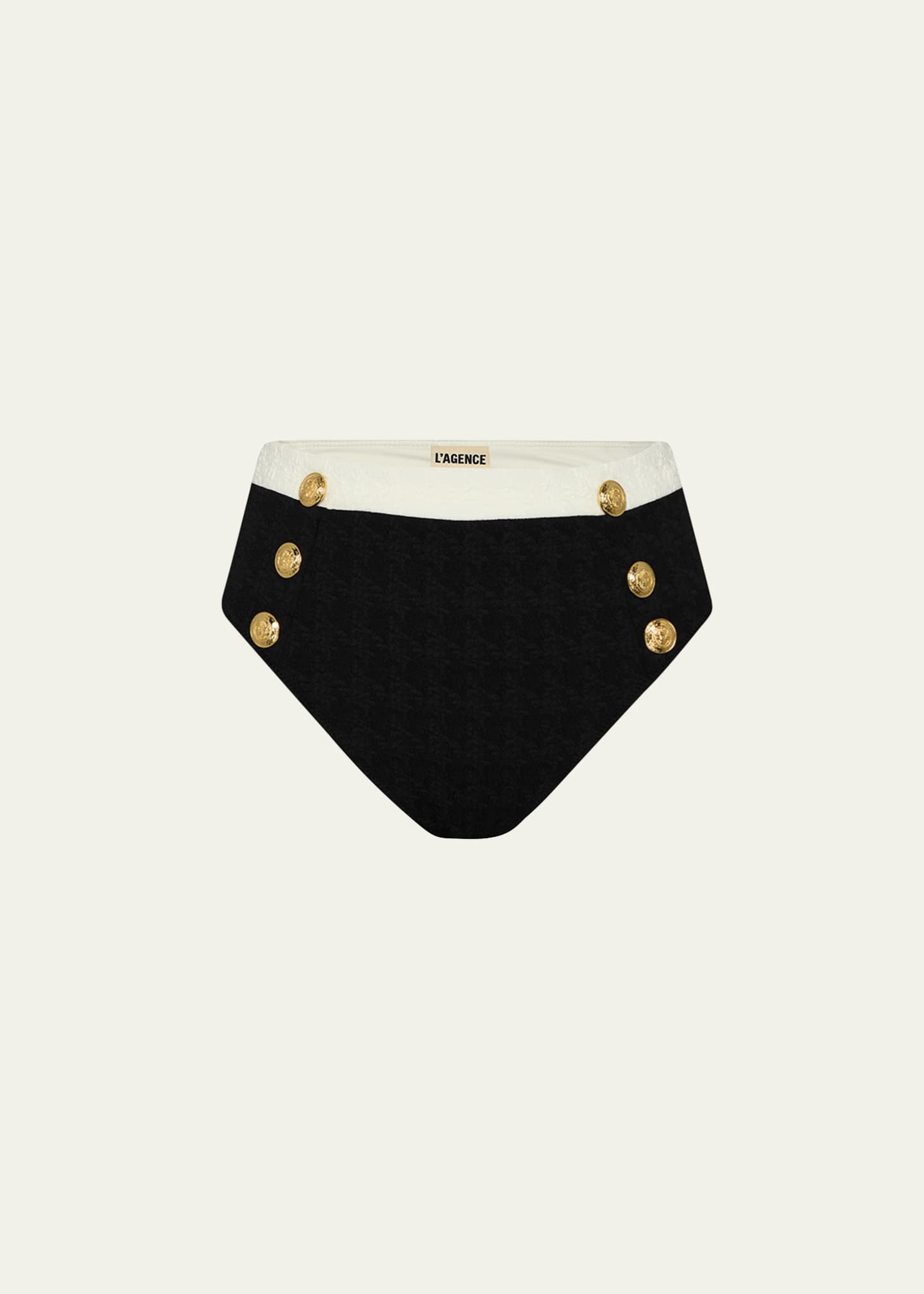 L'Agence Vanessa Colorblock Chic High-Waist Bikini Bottoms Image 1 of 4