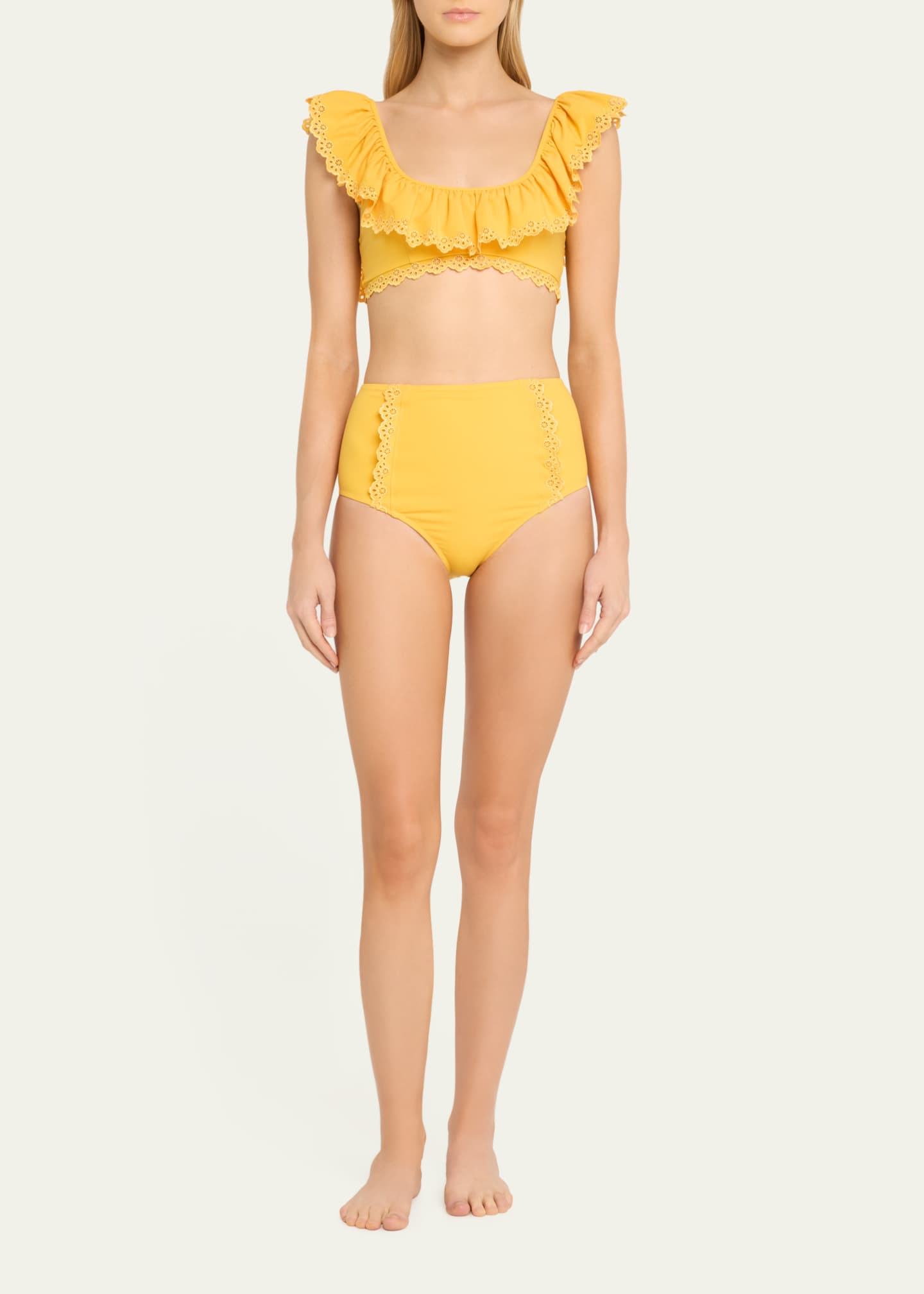 Ulla Johnson Selena Embroidered Flutter Bikini Top Image 2 of 4