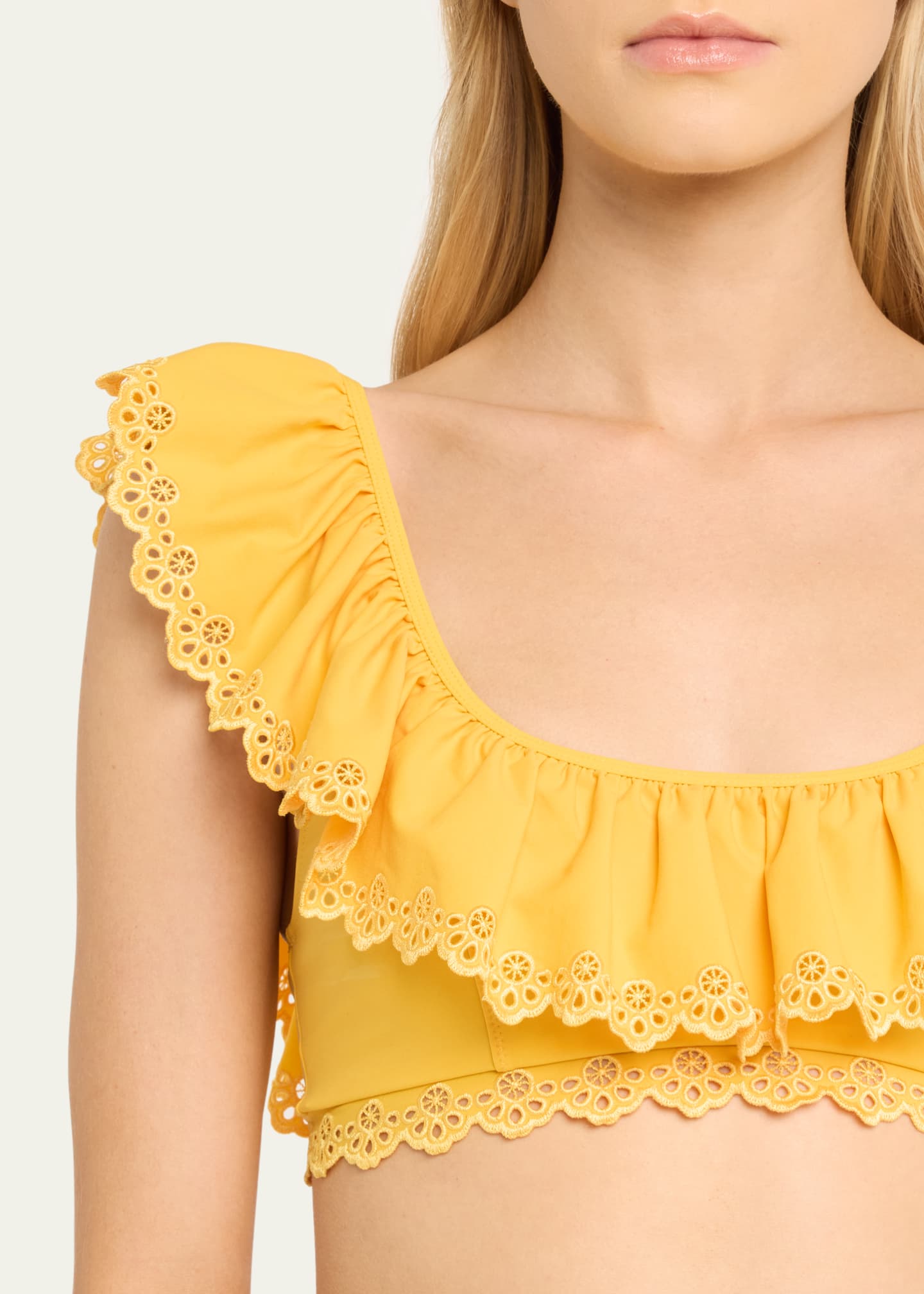 Ulla Johnson Selena Embroidered Flutter Bikini Top Image 4 of 4
