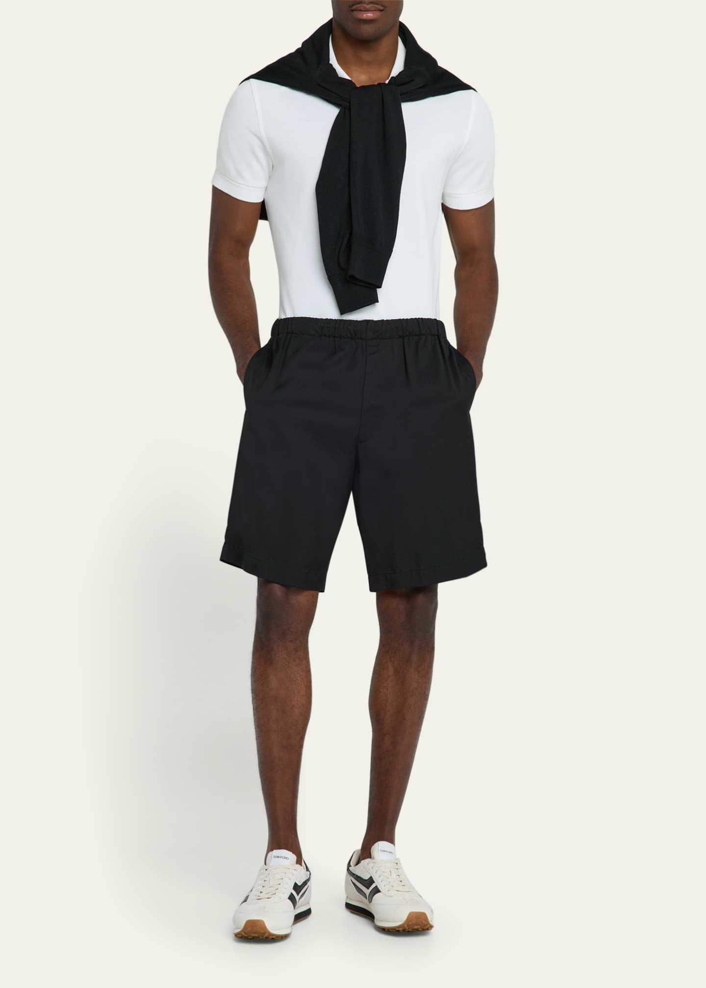TOM FORD Men's Mick Tech Fabric and Suede Sneakers Image 3 of 6