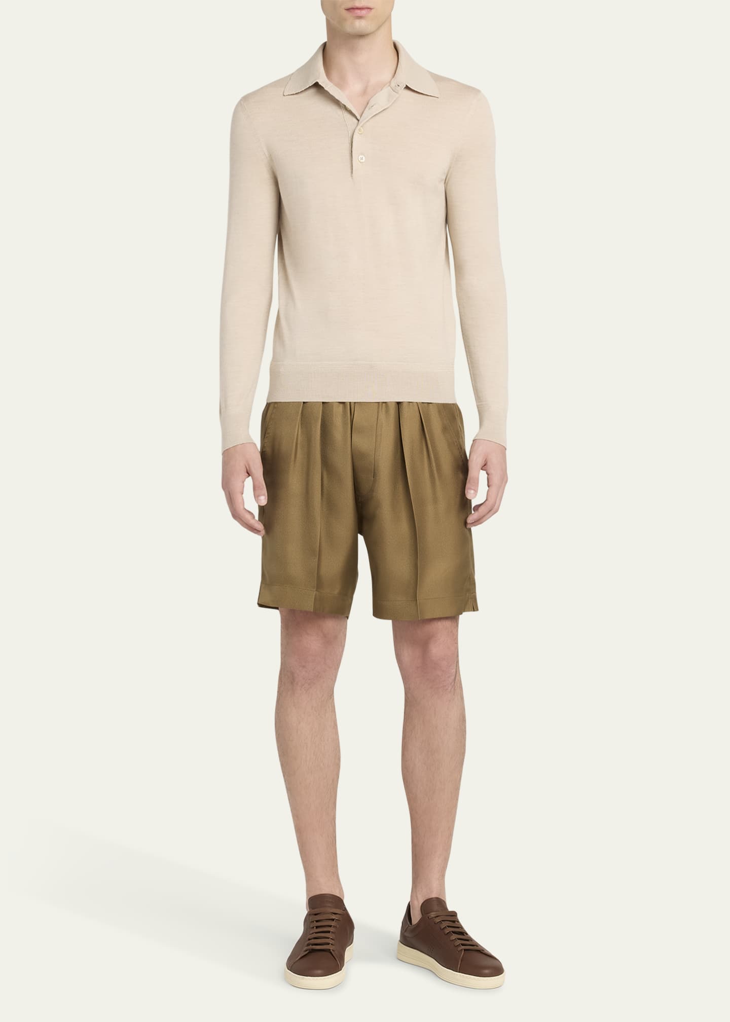 TOM FORD Men's Warwick Soft Grain Leather Sneakers Image 3 of 5