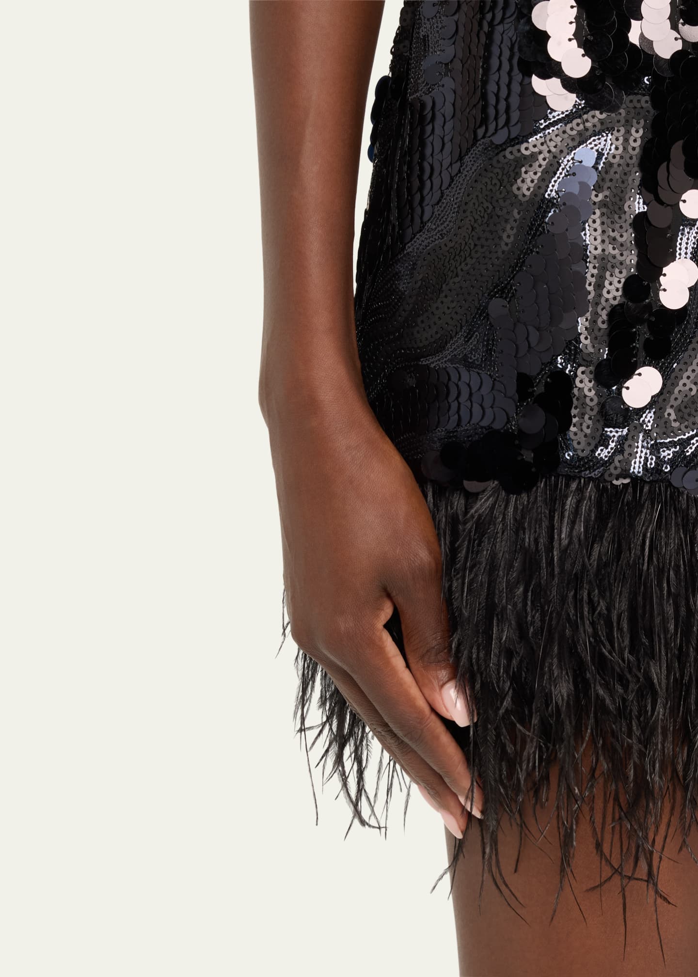 エムミーエメ Feather sequin mini onepiece Bronte Pearl Sequin Feather Mini Dress – Mew Mews