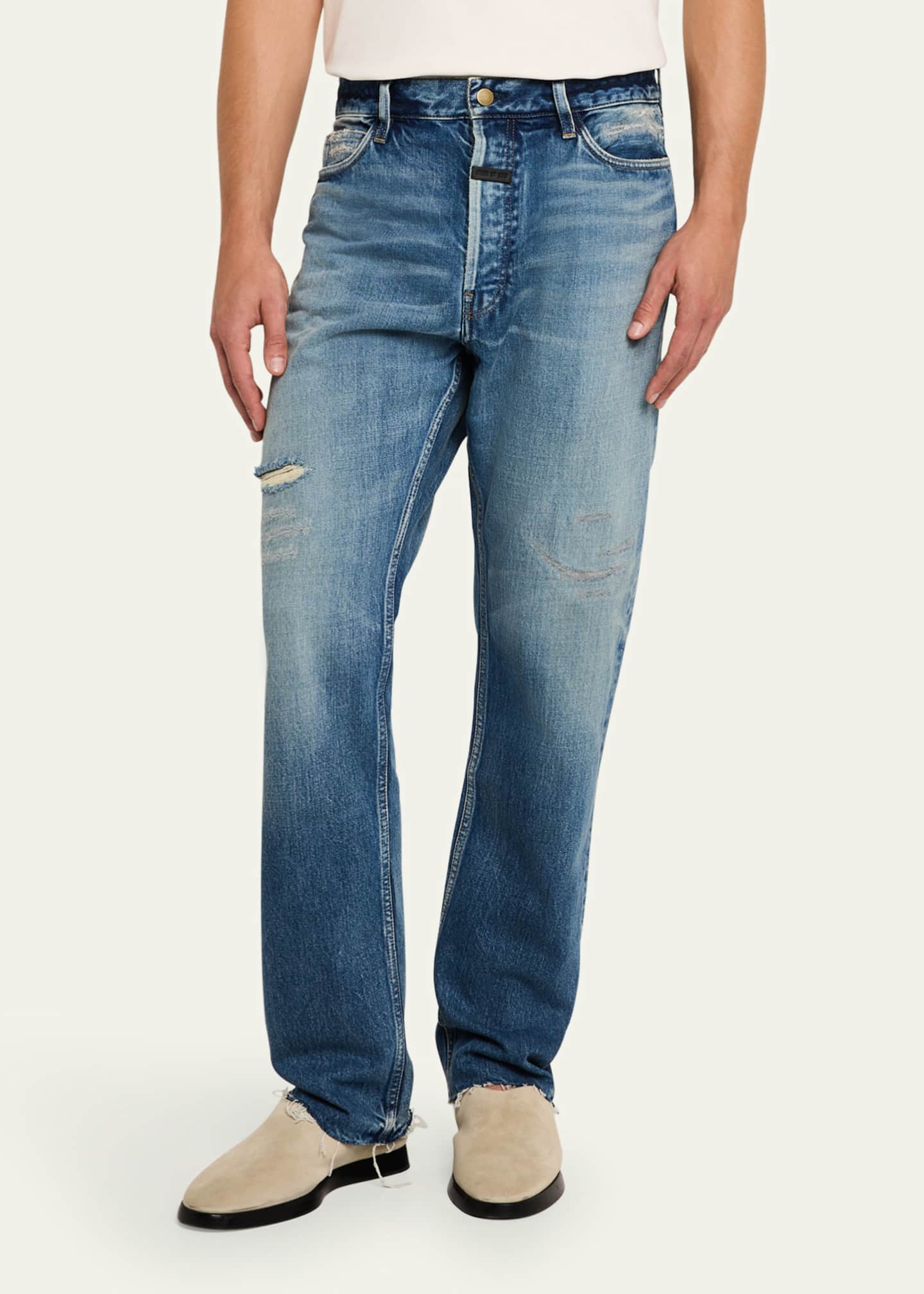 Fear of God Men's Faded Straight-Leg Jeans Image 4 of 5