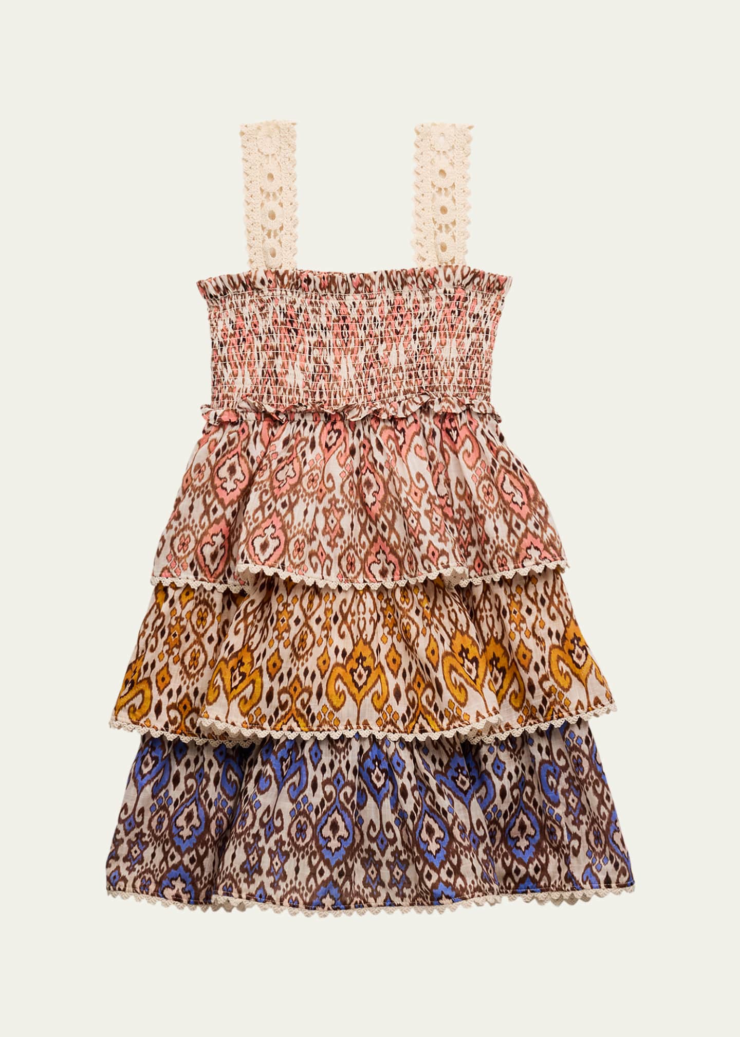 Zimmermann Girl's Wylie Tiered Multicolor Paisley-Print Dress, Size 1-12 Image 2 of 3