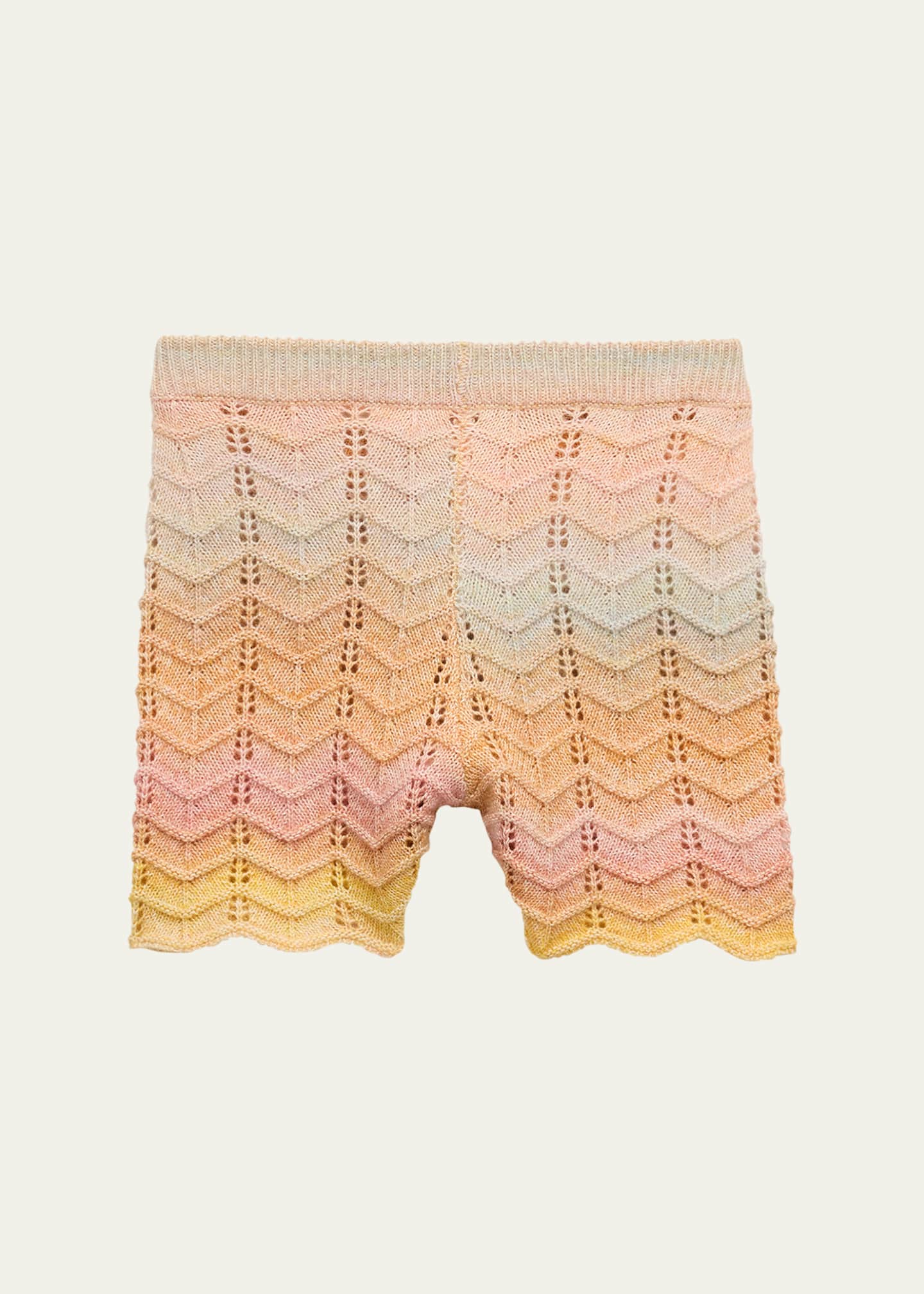Zimmermann Girl's Tallow Chevron Knit Shorts, Size 1-12