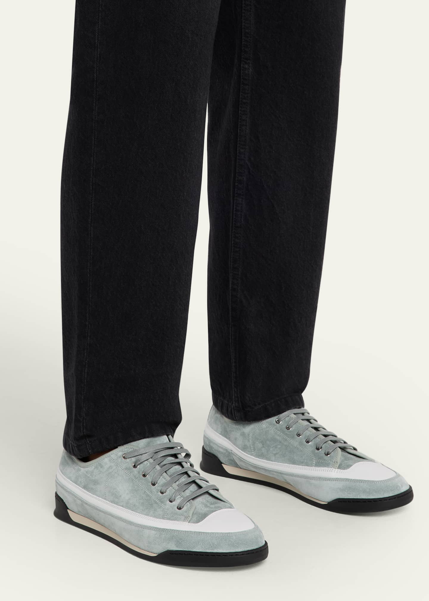 John Lobb Men's Court Suede Runner Sneakers Image 2 of 6