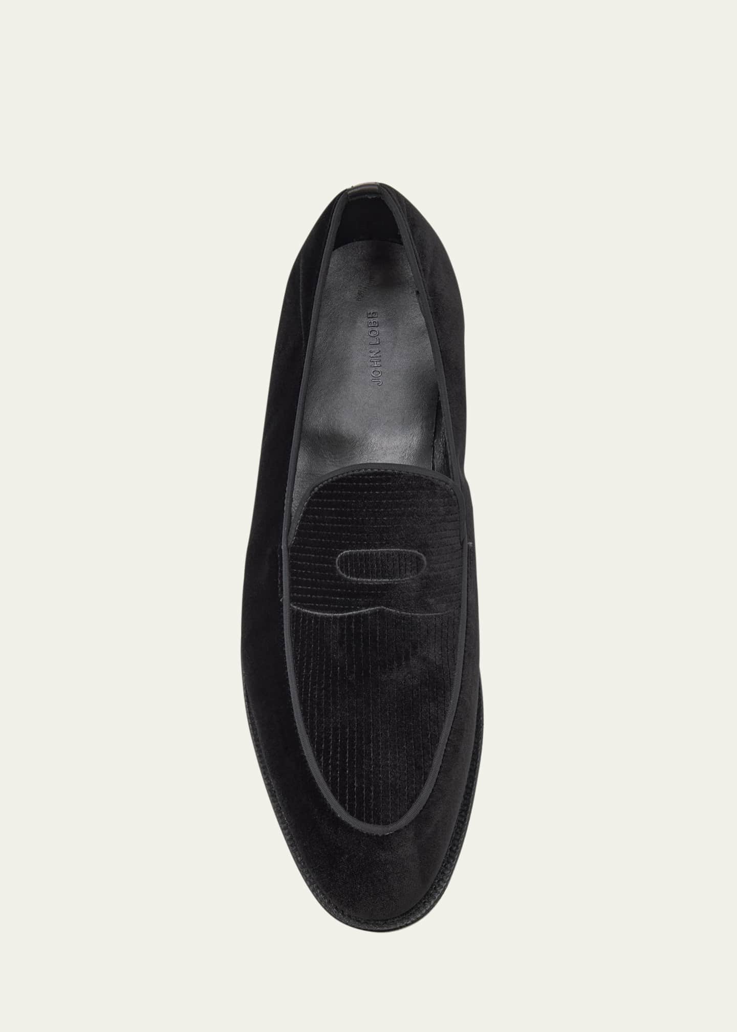 John Lobb Men's Bill Velvet Penny Loafers Image 6 of 6
