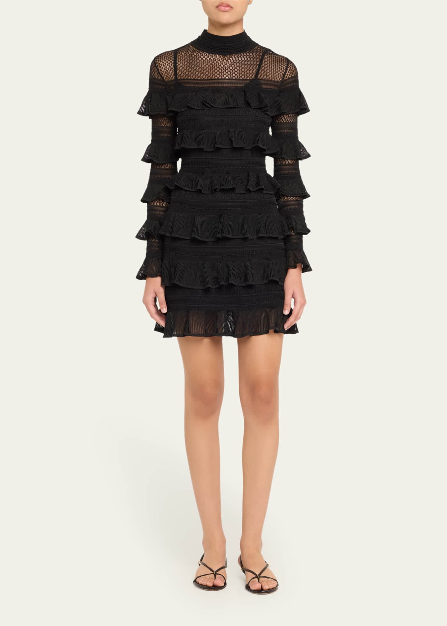 Zimmermann Crush High-Neck Frilled Mini Dress Image 2 of 5