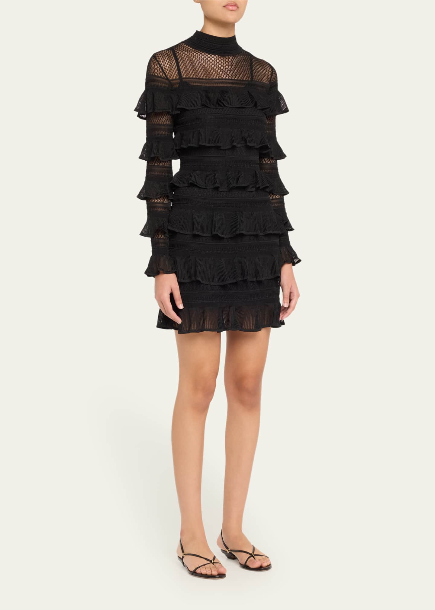 Zimmermann Crush High-Neck Frilled Mini Dress Image 4 of 5