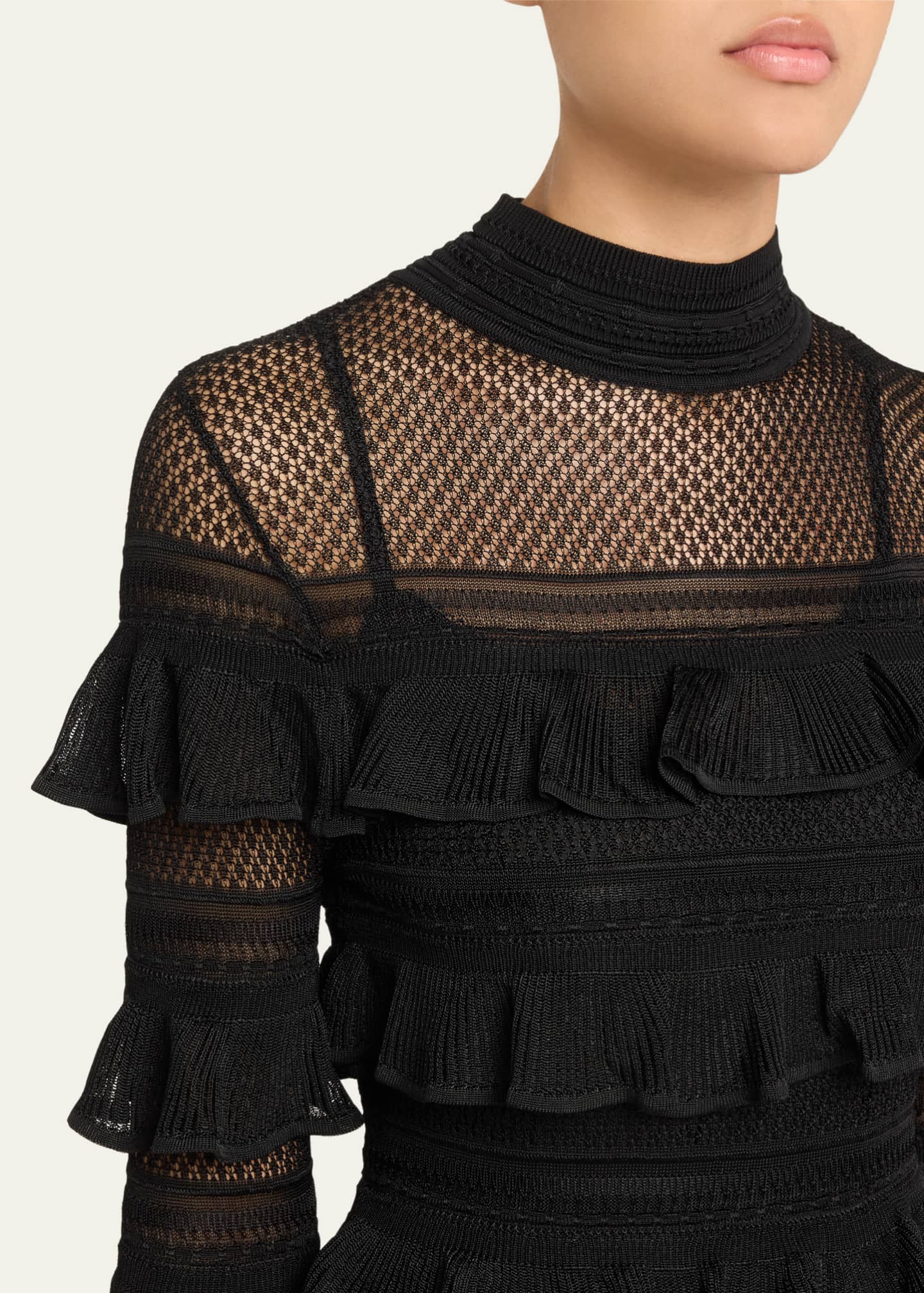 Zimmermann Crush High-Neck Frilled Mini Dress Image 5 of 5