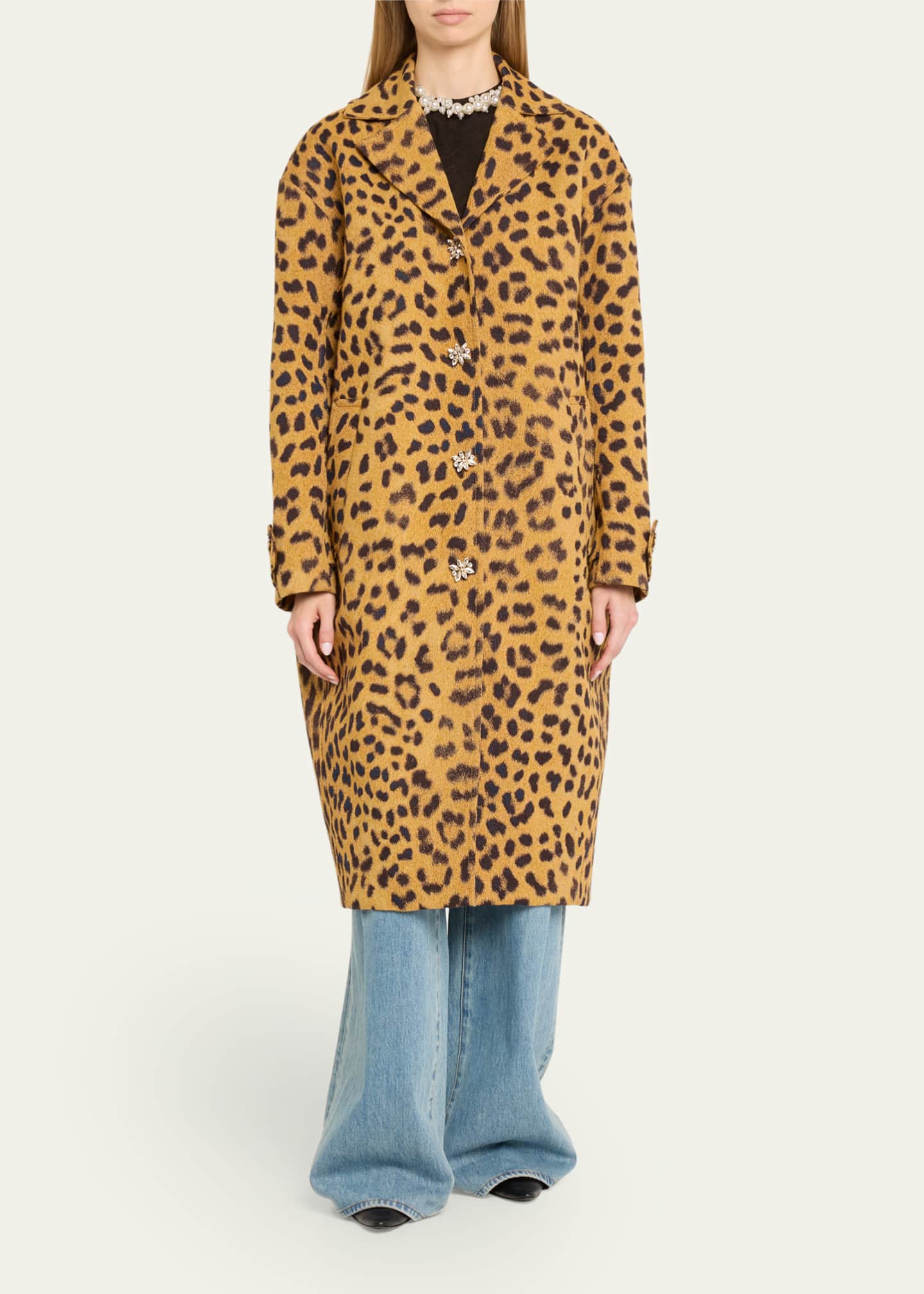 Zimmermann Crush Leopard Jacquard Barrel Coat Image 2 of 5
