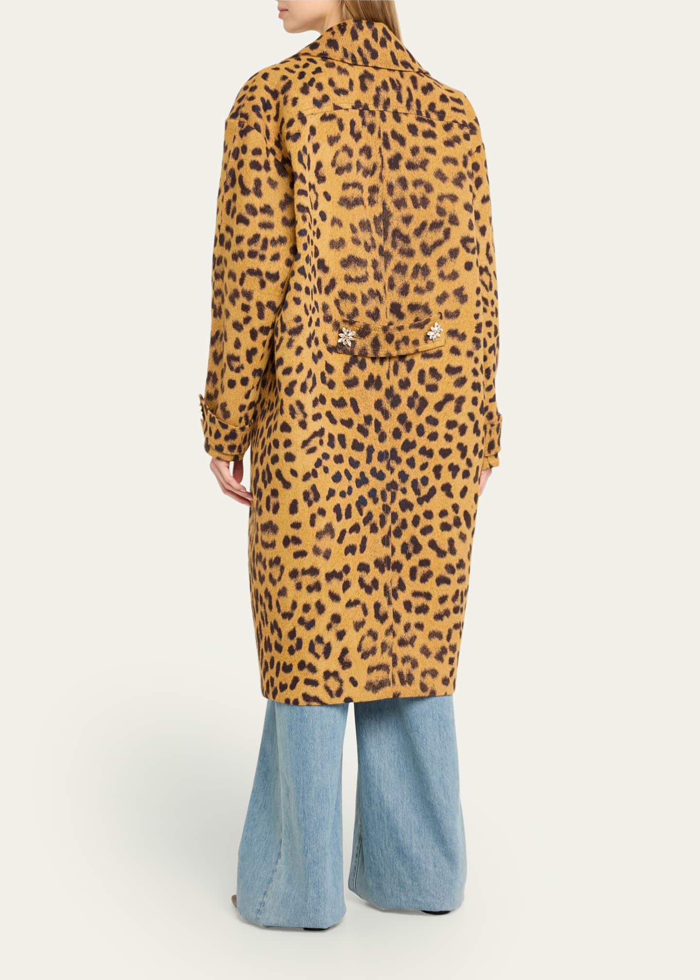 Zimmermann Crush Leopard Jacquard Barrel Coat Image 3 of 5