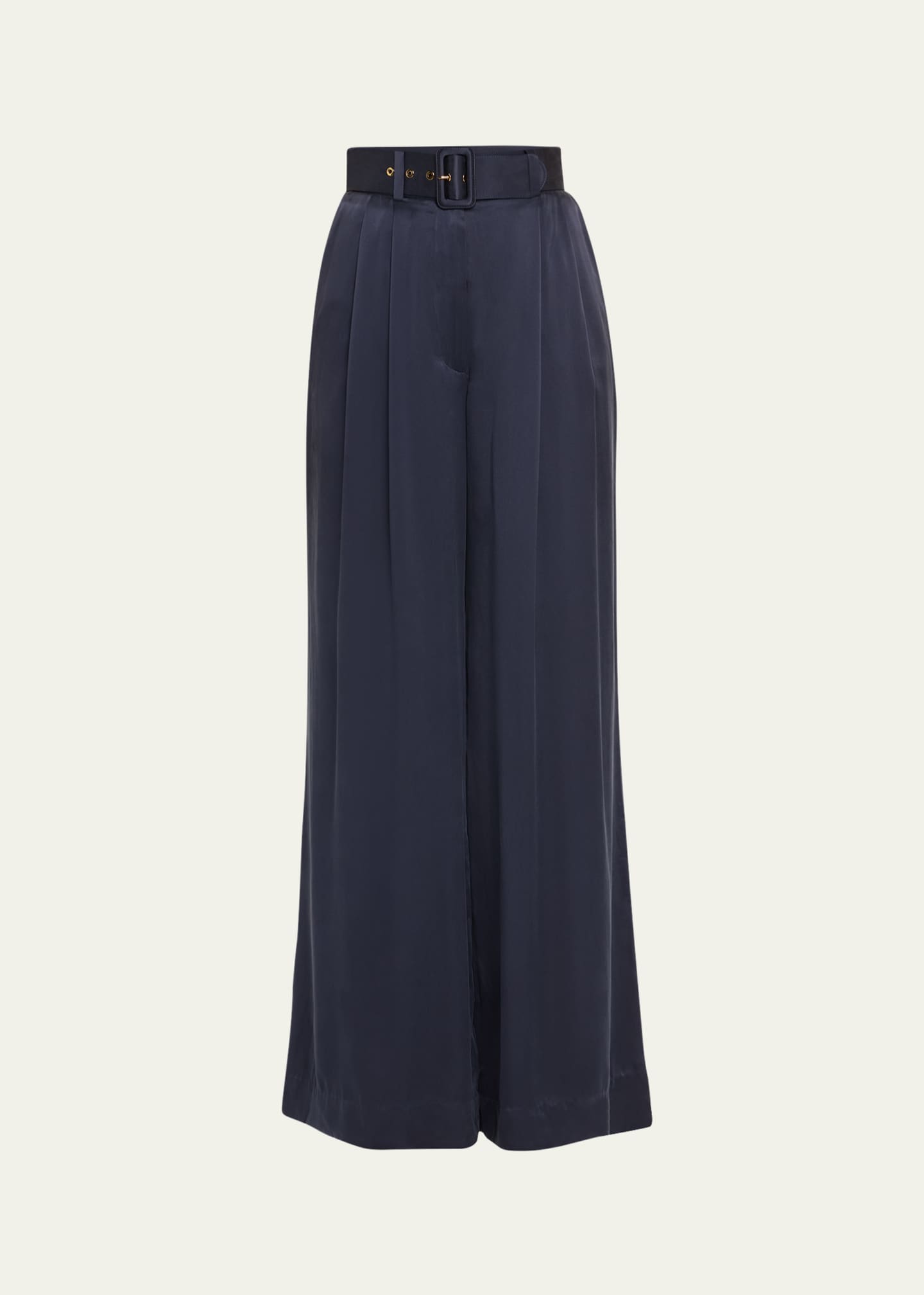 Zimmermann Belted Silk Tuck Pants Image 1 of 5