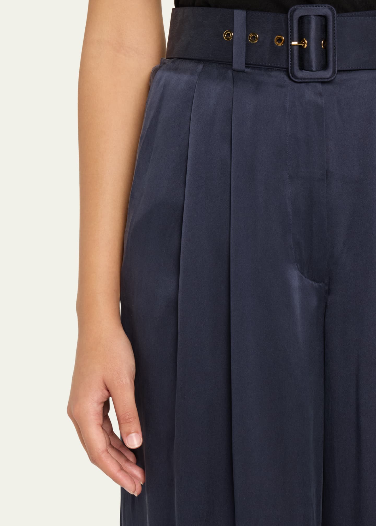 Zimmermann Belted Silk Tuck Pants Image 5 of 5