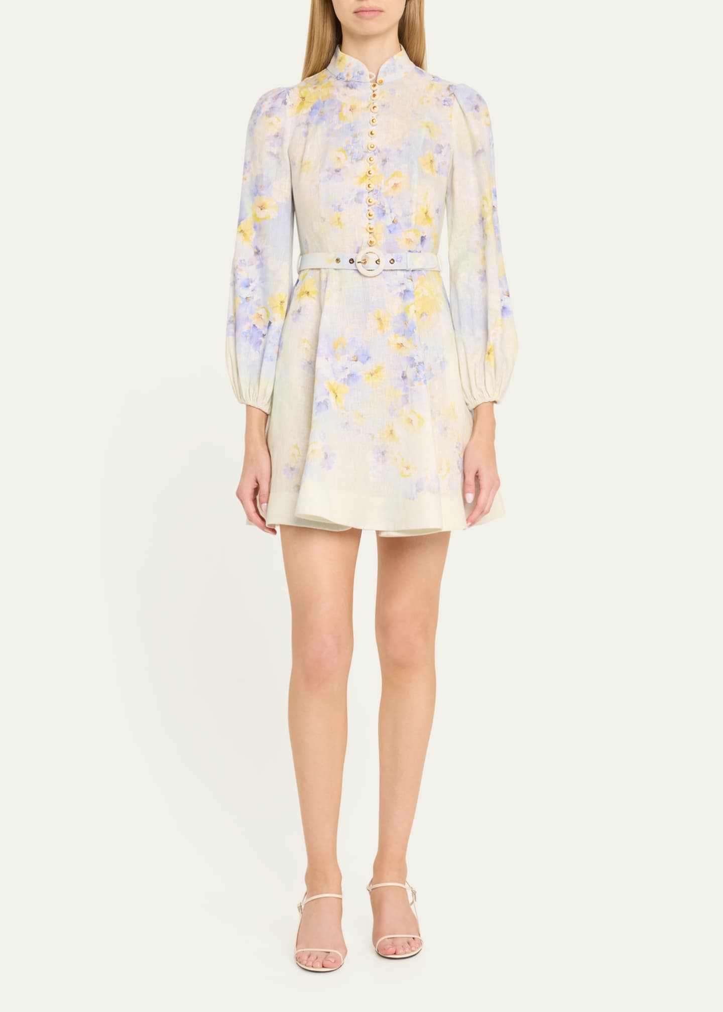 Zimmermann Crush Buttoned Mini Dress Image 2 of 5