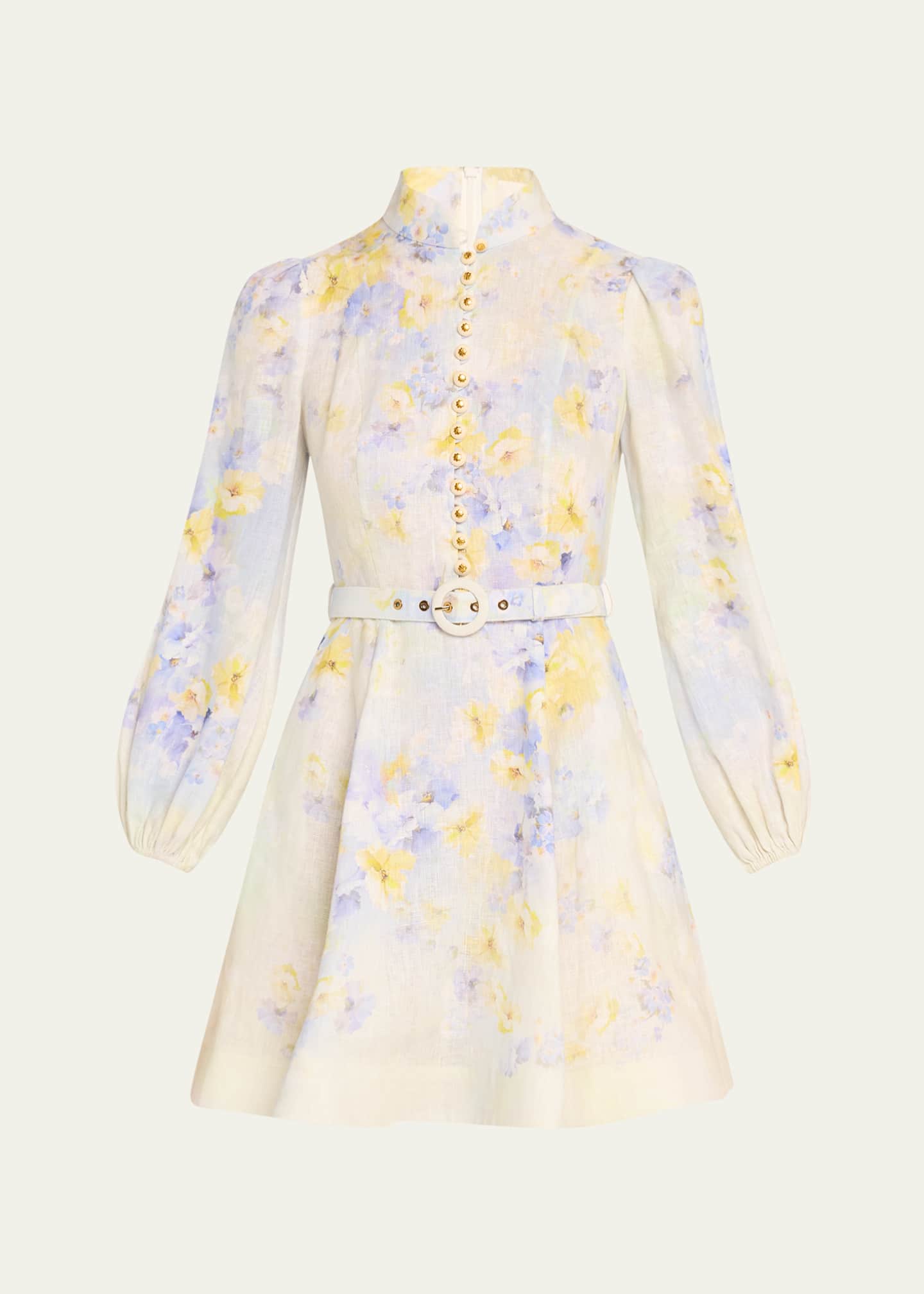 Zimmermann Crush Buttoned Mini Dress Image 1 of 5