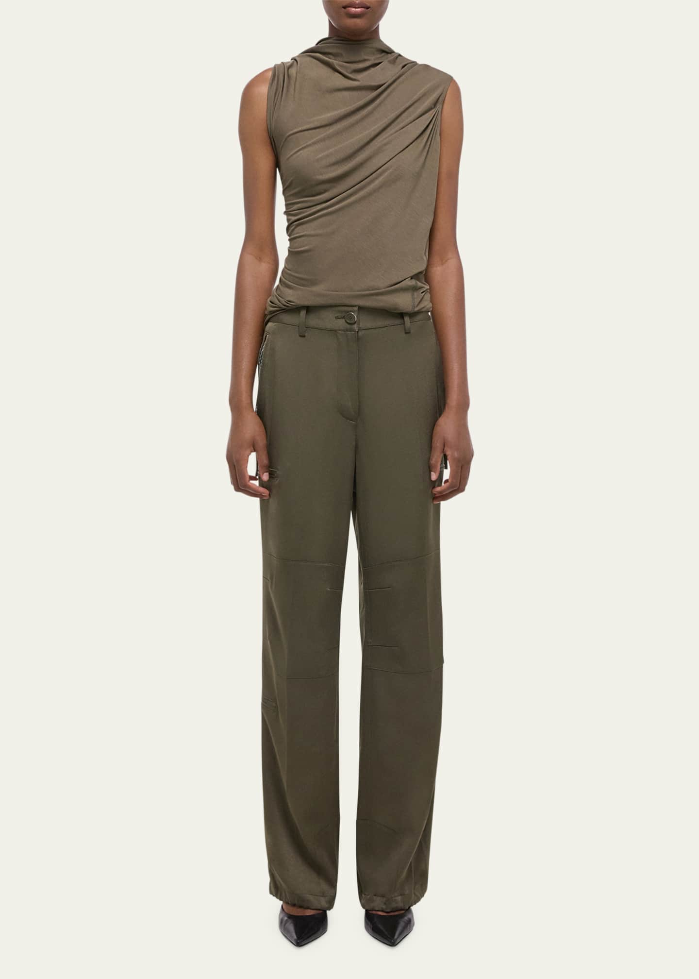 Helmut Lang Fluid-Satin Flight Pants Image 2 of 4