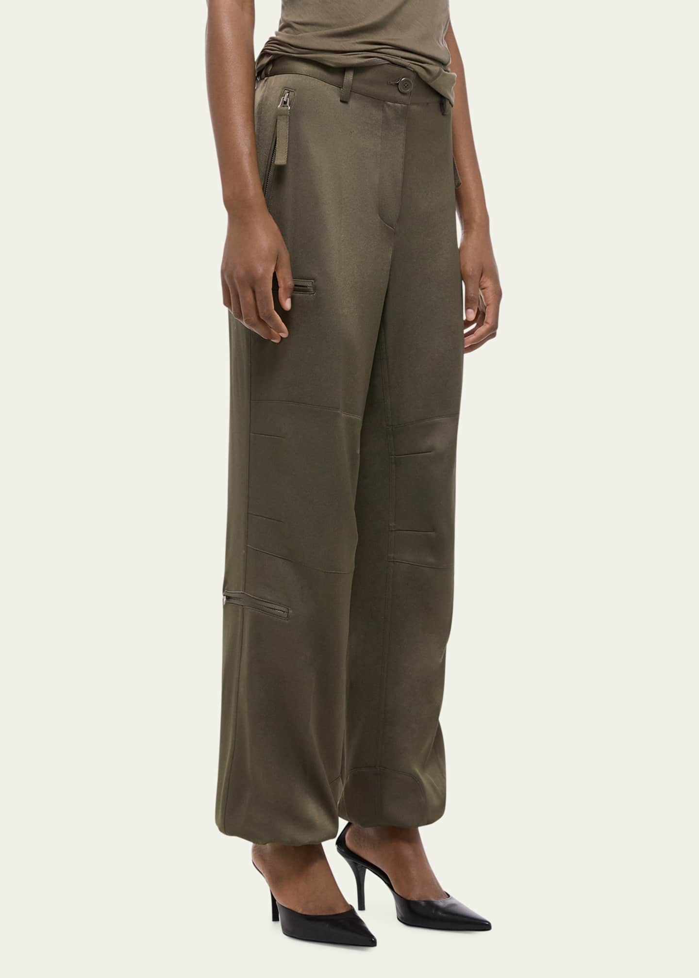 Helmut Lang Fluid-Satin Flight Pants Image 4 of 4