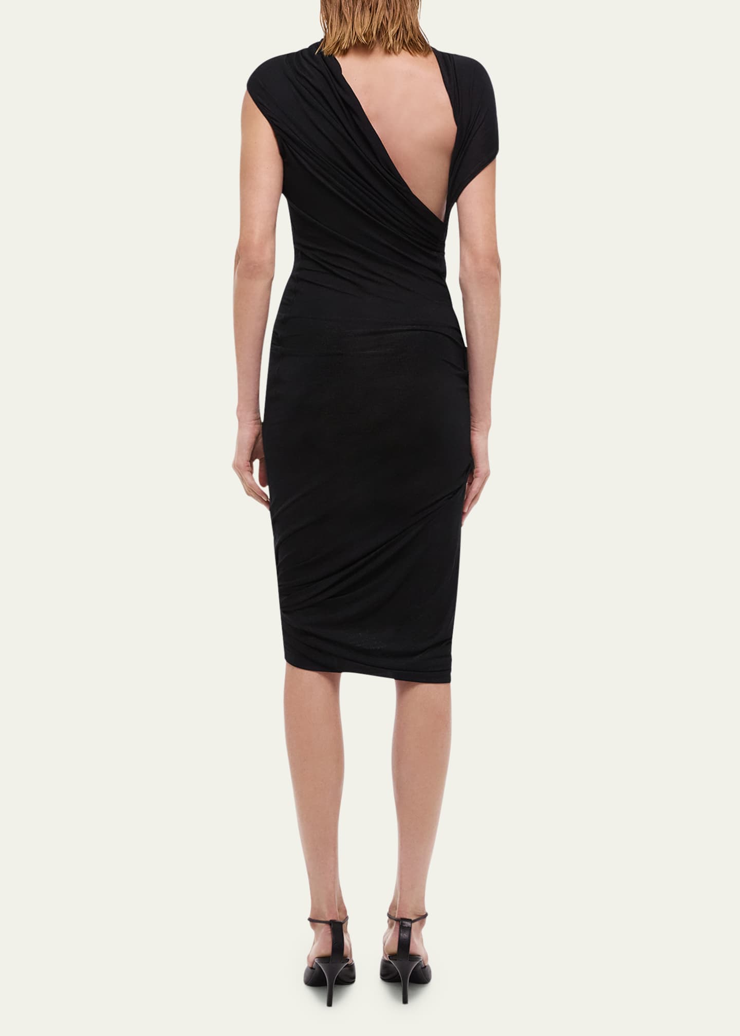 Helmut Lang Sleeveless Draped Jersey Dress Image 3 of 4