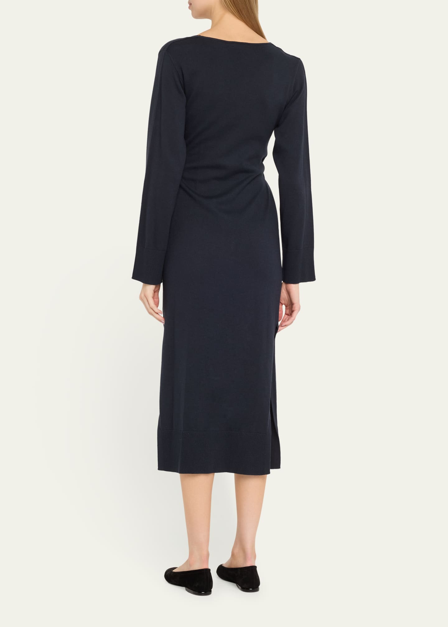 SIMKHAI Skyla Cashmere-Blend Wrap Dress Image 3 of 5